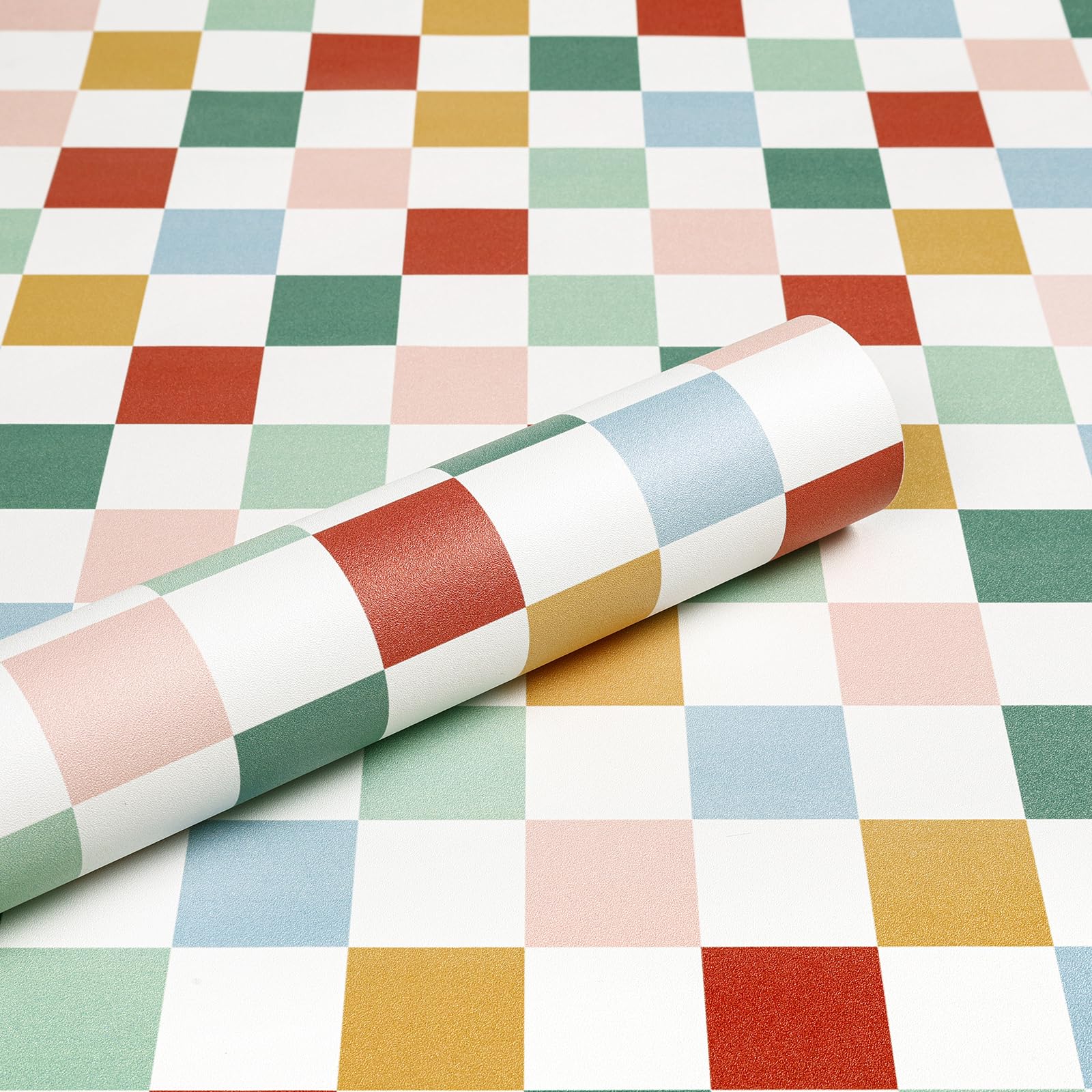 ReWallpaper Papel pintado geométrico vintage a cuadros de 17.5 x 23 pies