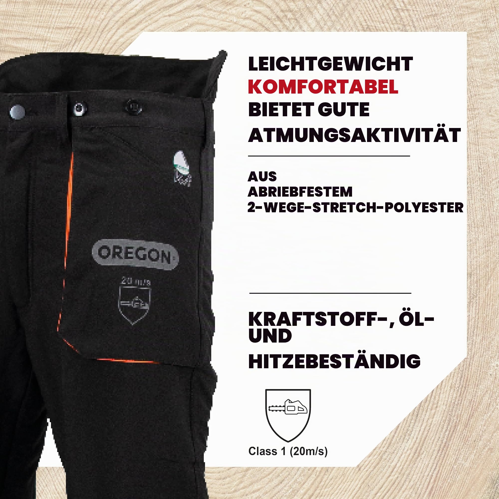 Bundle mit Oregon Yukon Kettensägen-Sicherheitshelm, Kettensägen-Schutzhandschuhe aus Leder (Größe 10-L) und Yukon Kettensägen-Schnittschutzhose