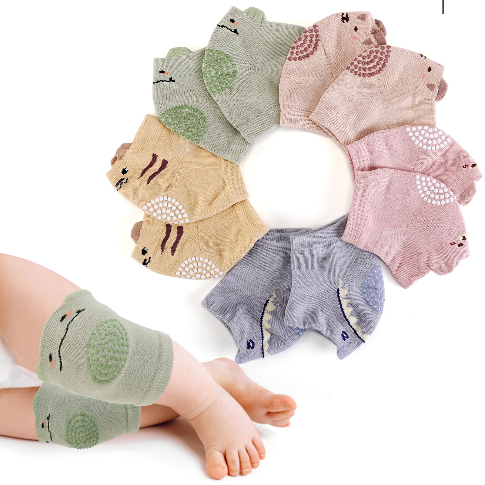 Baby Knieschoner (5 Paar) für Krabbeln, Kleinkinder, Lauflernhilfe, Knieschoner für Jungen und Mädchen, 3 6 12 Monate alte Babys müssen haben