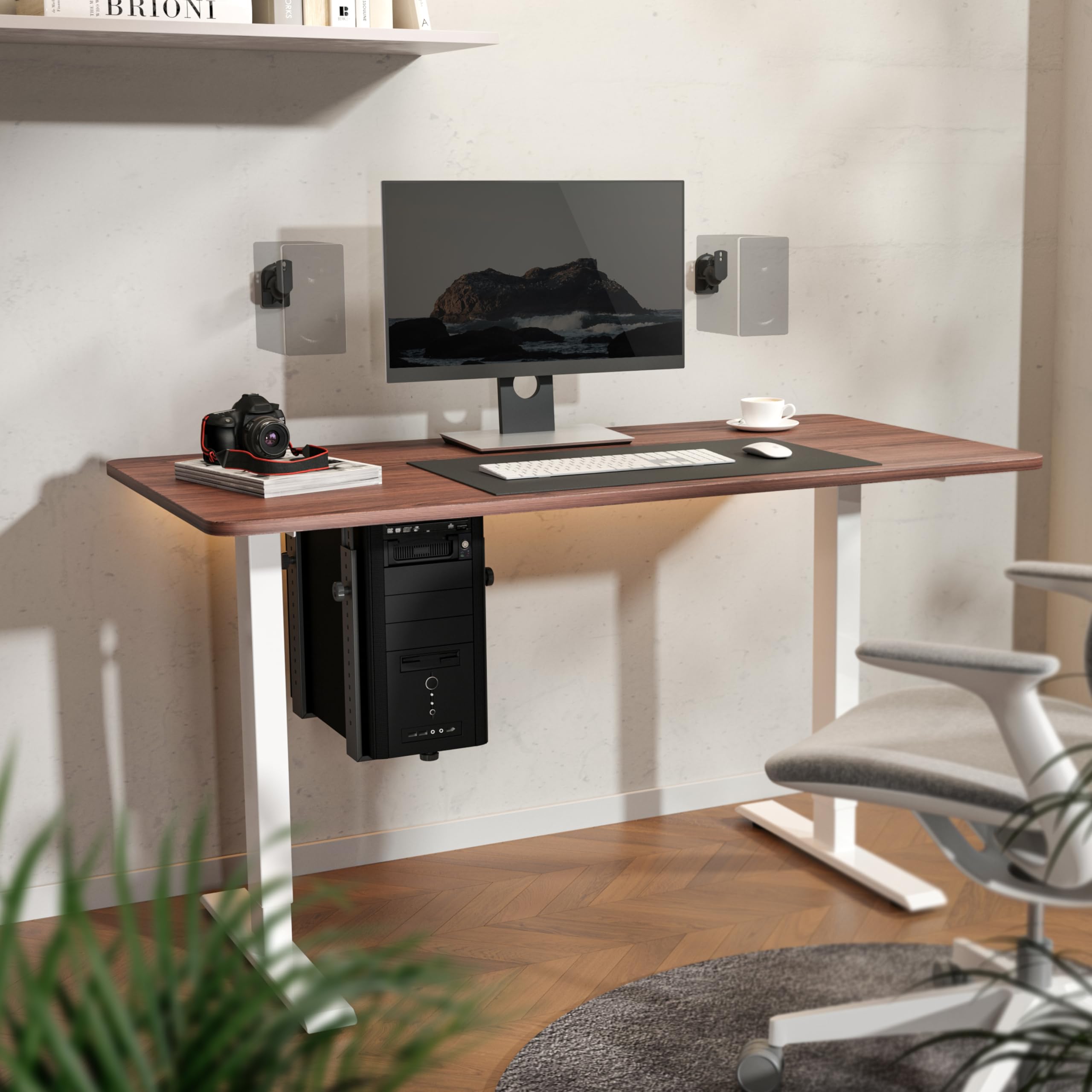 RICOO Supporti Universali per Casse LH028-B Altoparlanti da Parete Orientabile 50x87x64mm Set di 2 Nero