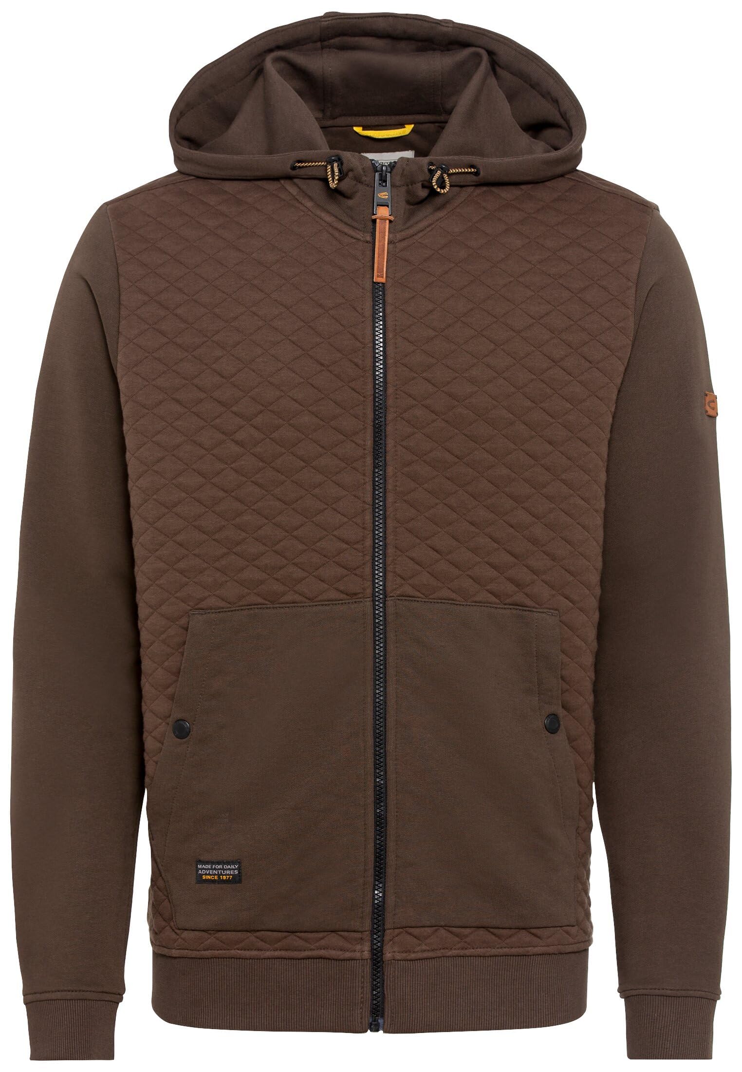 camel active Herren Gesteppte Sweatjacke mit Kapuze