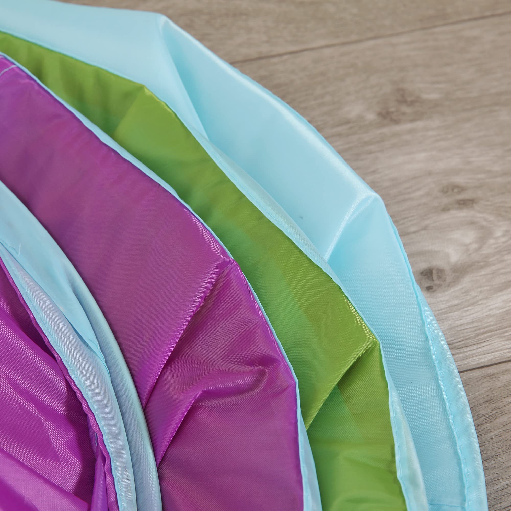 LimitlessFunN Crawling Kids Play Tunnel [ Pop Up Portable Rainbow Tunnel ] for Children, Toddlers, Boys & Girls, Pet, Dogs & Cats, Indoor & Outdoor Toys (Purple, Blue, Green)