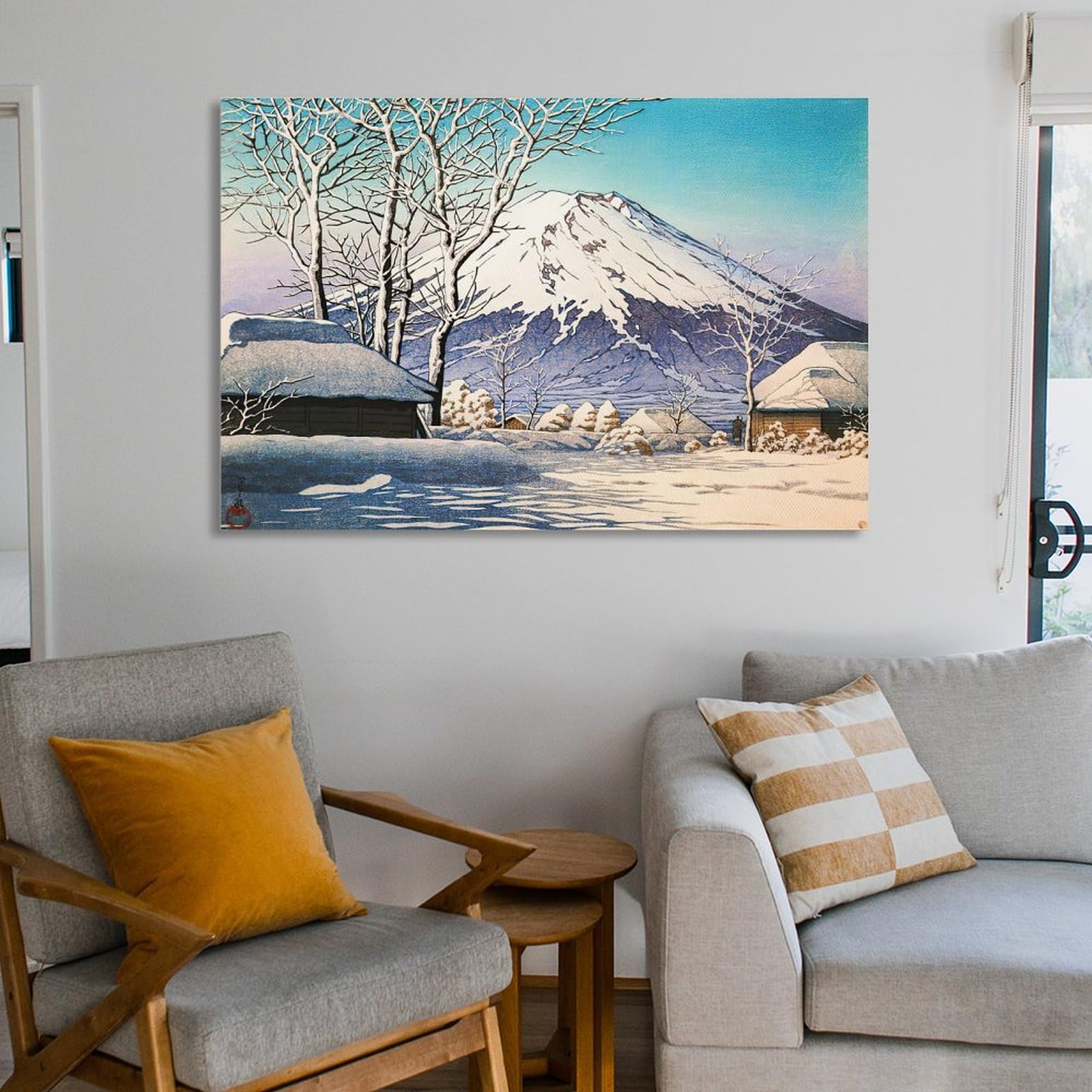 Amazon.co.jp: 画家 東山魁夷 風景画 花 ポスター 印刷 ポスター キャンバス ウォールアート 画像 絵画 現代 芸術 壁の絵 け  ソファの背景絵画12x18inch(30x45cm) : ホーム＆キッチン 東山魁夷素晴らしい絵画 インテリア フレームのアートポスター アートパネル  ..., image size:1600x1600