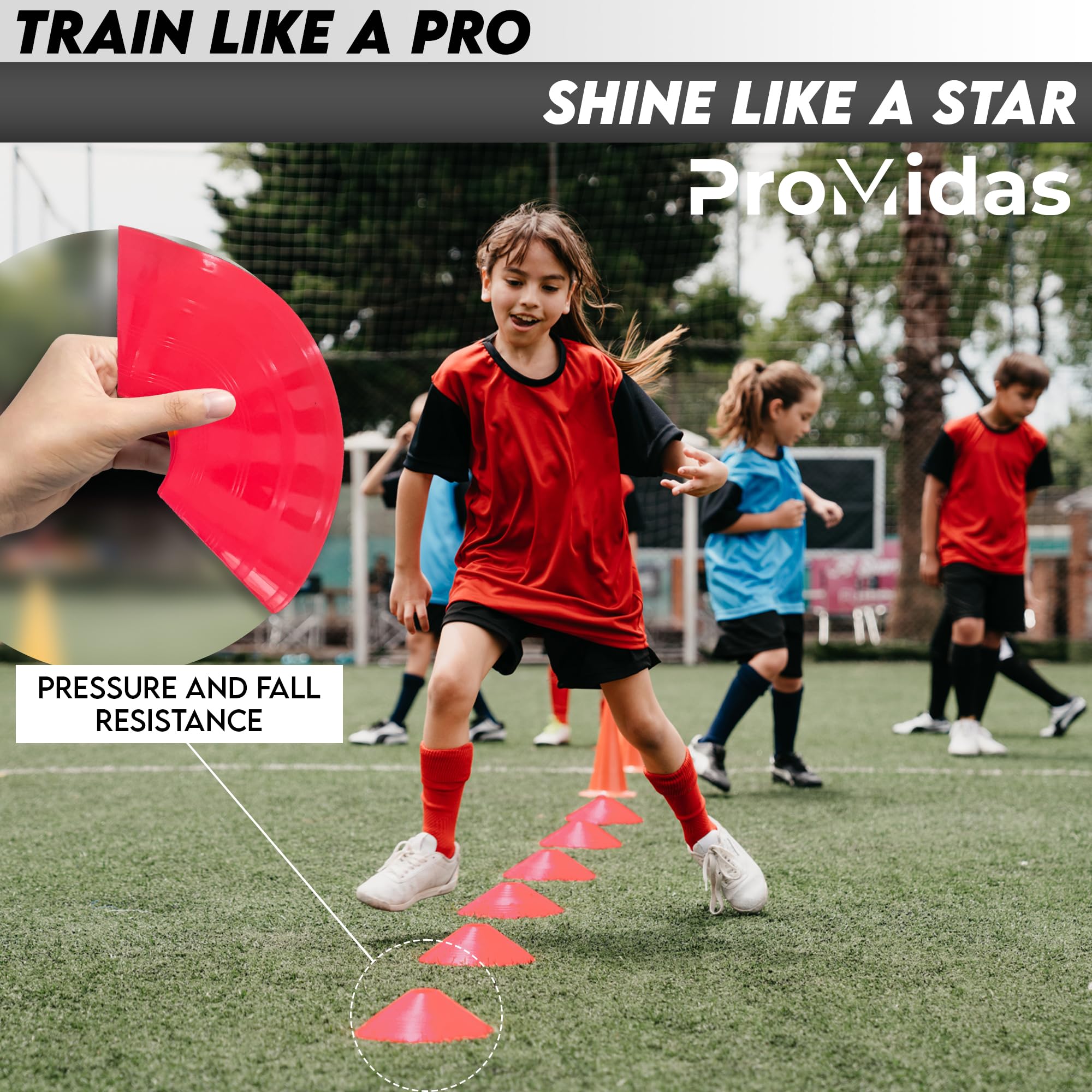 Coni da Calcio a Disco per l'allenamento dei Bambini, con Borsa a Rete e Cinghia, Piccoli Coni in plastica per Allenamento Sportivo, Coni Flessibili per Attrezzatura da Calcio, Basket e Attrezzature