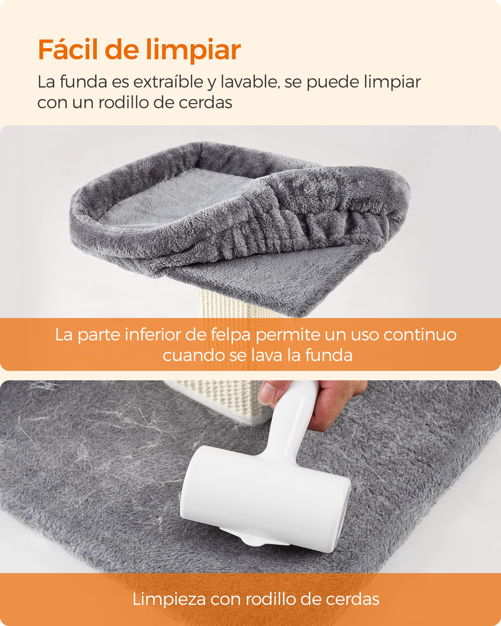 Feandrea rascador para Gatos, Poste de Sisal, Altura de 71 cm