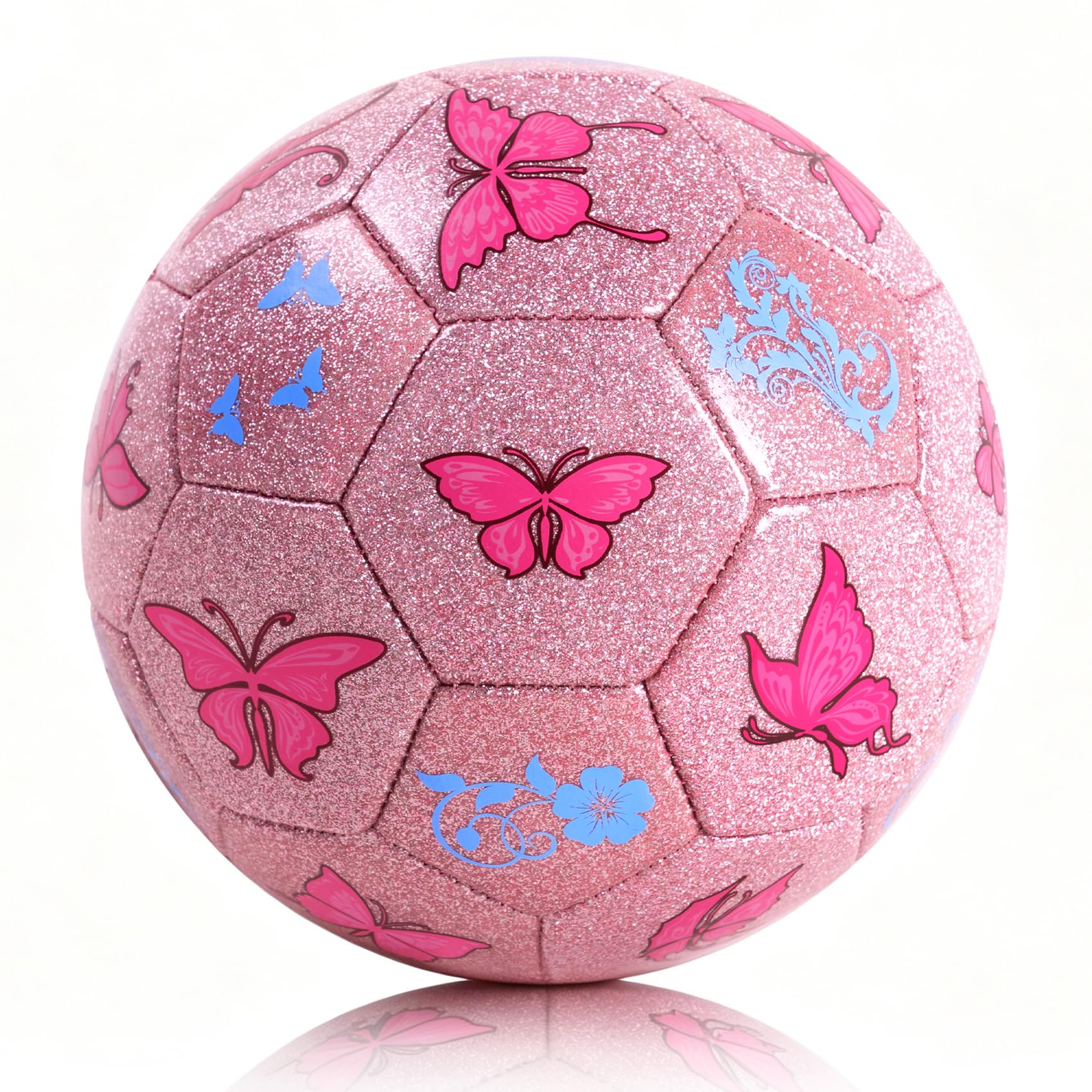 INPODAK Pink Size 3 Football for Girls Toddler Footballs for Childs Age 3-8 Inflatable Kids Soccer Ball with Pump Small Garden Indoor Outdoor Game Ball Easter Christmas Birthday Gift for Girls Boys โ image 1