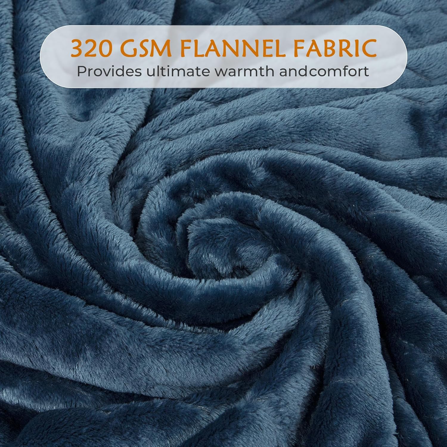 TOONOW Fleece Blanket Super Soft Plush Throw Blanket Twin Size 60" x 80", Cozy Fuzzy Bed Blankets Geometric Pattern Comfy Microfiber Flannel Blankets for Couch, Bed, Sofa, Navy Blue - Image 4