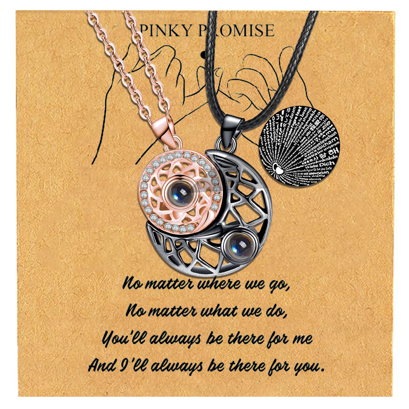 YANCHUN Magnetic Couple Necklace I Love You Necklace 100 Languages Matching Sun And Moon Necklace For Couple Gifts For Him Her, Adjustable, Metal, Other - Unisex Adult (B0BMXGV1QS) Amazon Price History, Amazon Price Tracker