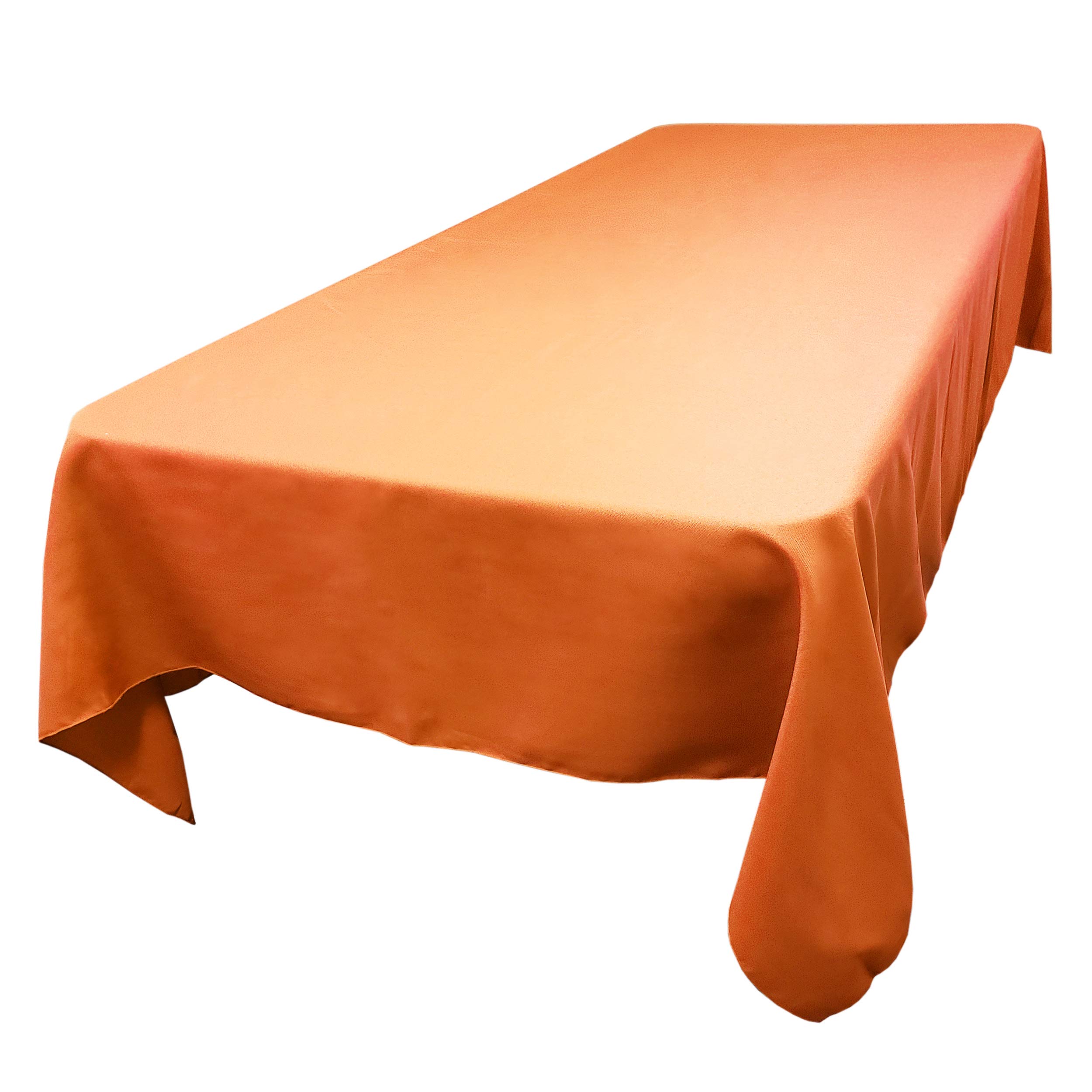 TableLinensforLess Polyester Rectangle Tablecloth, 60 Inch by 120 Inch, (Pumpkin Orange)
