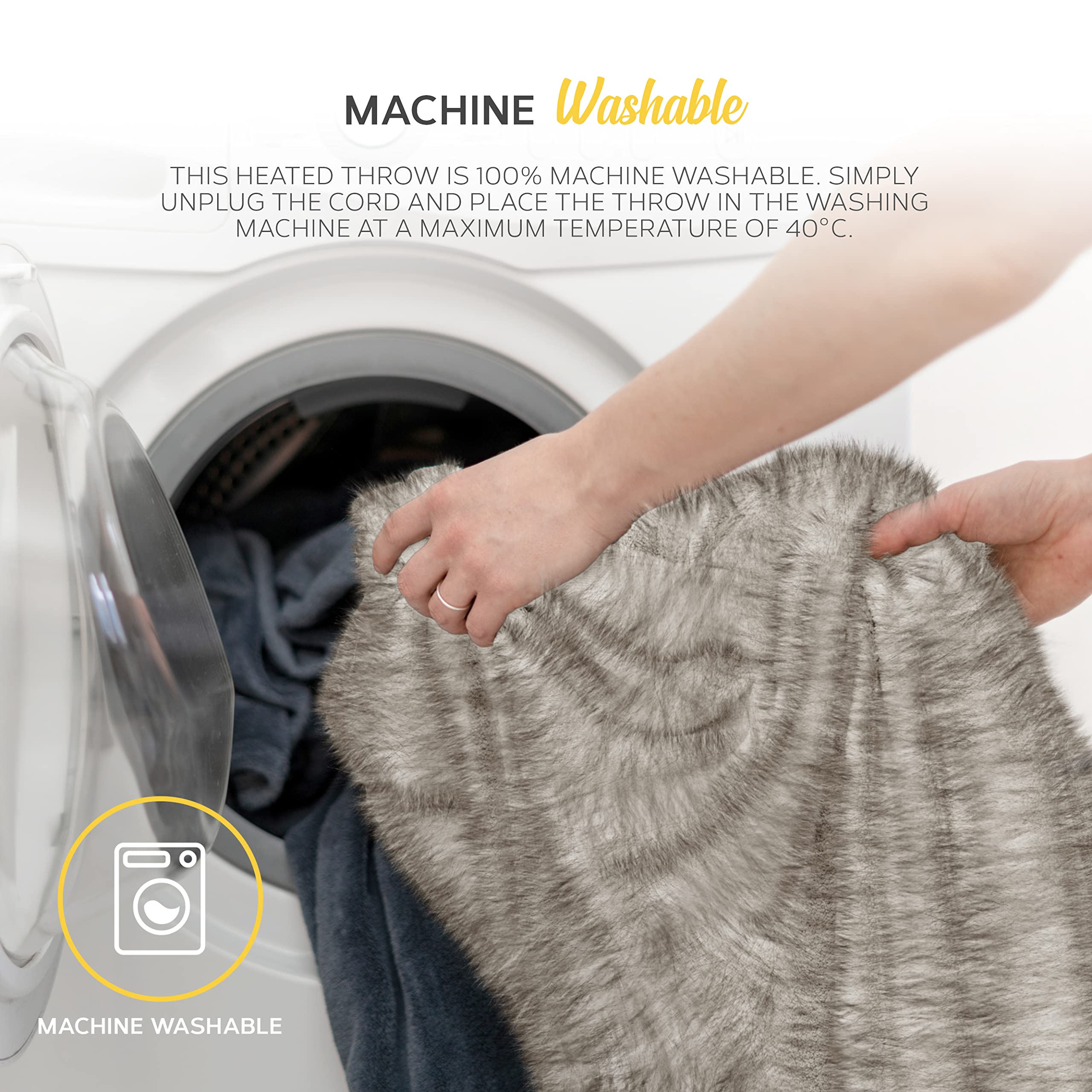 MONHOUSE Heated Throw - Electric Blanket - Digital Controller - Timer up to  9 hours, 9 Heat Settings, Auto Shutoff - Machine Washable - Single  130X160cm - FUR : Amazon.co.uk: Home u0026 Kitchen