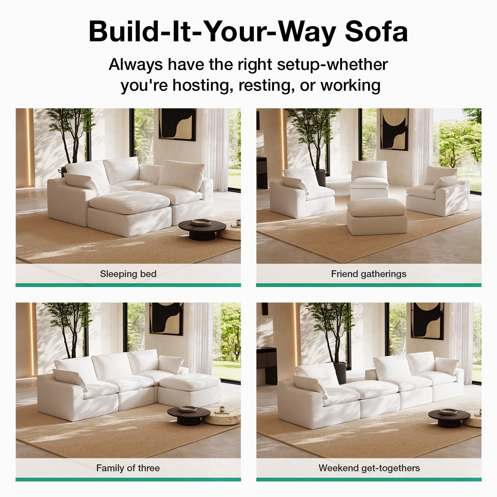 Best Fabric Sofa 2026: 5 Comfortable, Durable Picks 1 Novilla 104.3' Modular Cloud Couch, Modern Sectional Sofa with Smarts Coil® Supp — product photo