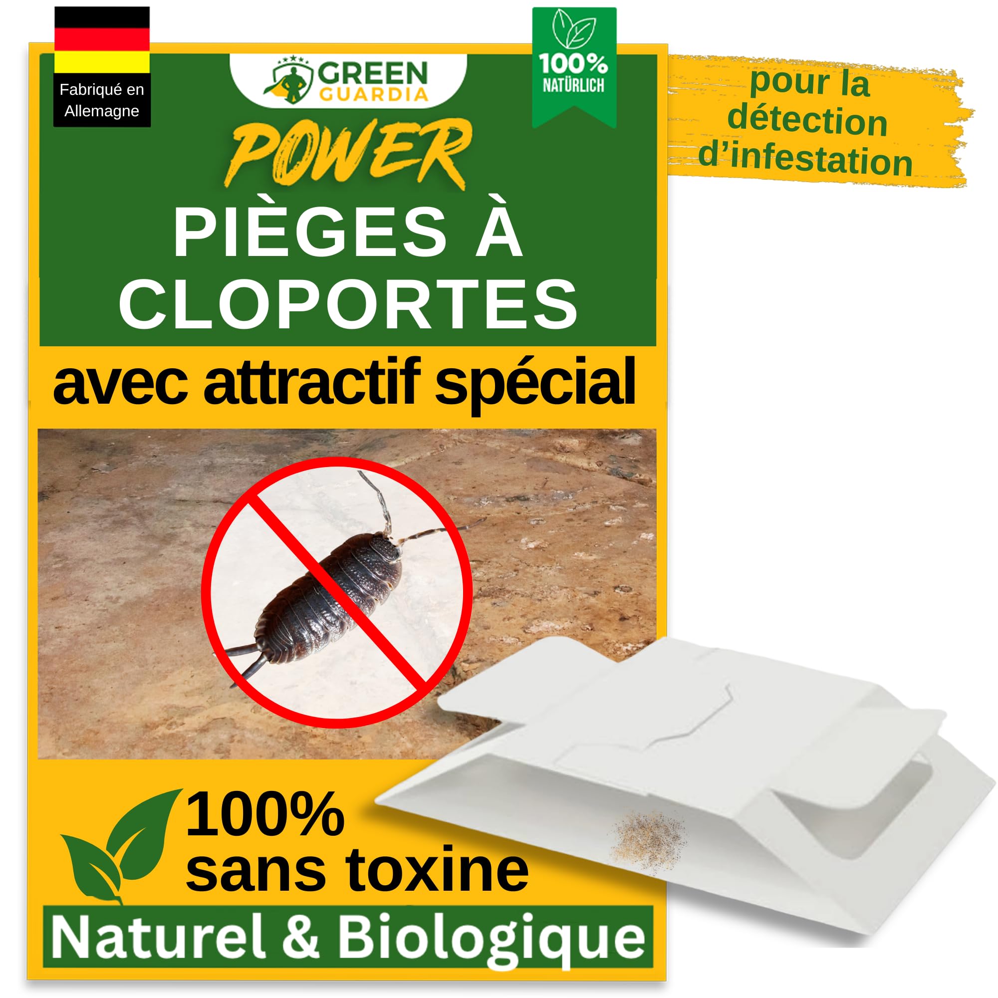 GREEN GUARDIA Trappola per cantina con feromone – 3 trappole – combatte i parassiti – Ecologica – Trappola per feromoni senza sostanze chimiche con superfici adesive intercambiabili, atossica e