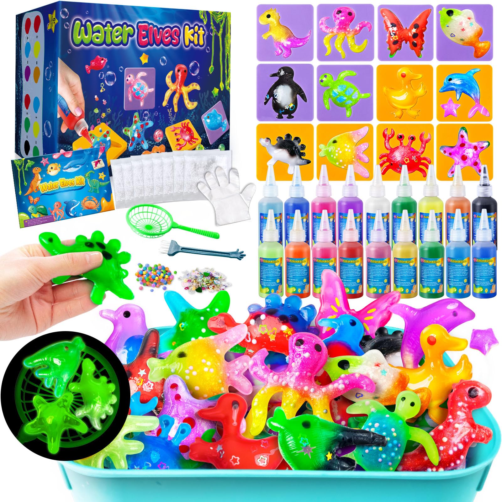 18 Colores Aqua Gel, Magic Water Elf, Elfo de Agua Magico, Kit de Gel de Agua para Niños