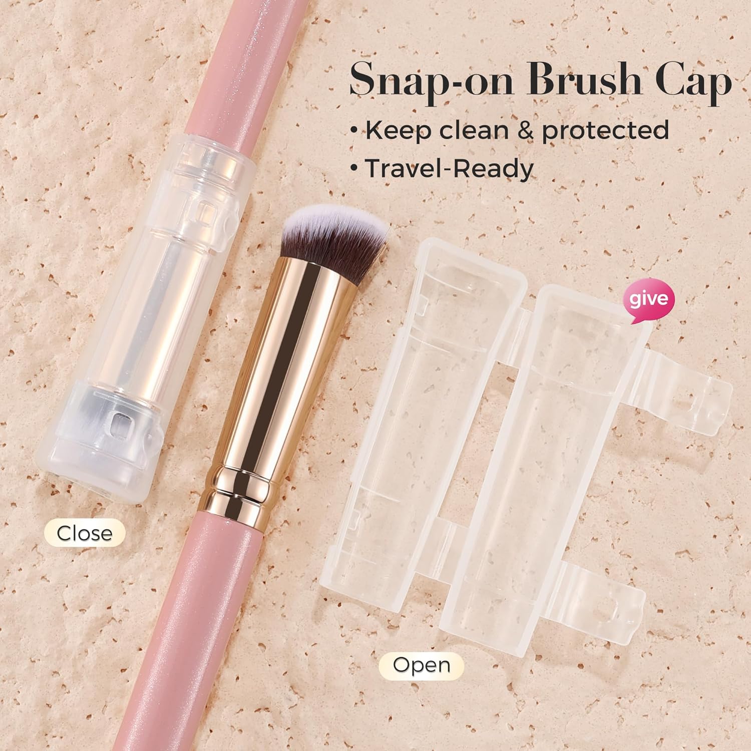 ENERGY Concealer Brush,Professional Under Eye Makeup Small Angled Precision Face Blending Brush-Liquid Cream Foundation Concealer for Dark Circles,Make Up Nose Contour Applicator Vegan (Teardrop,Pink) - Image 5