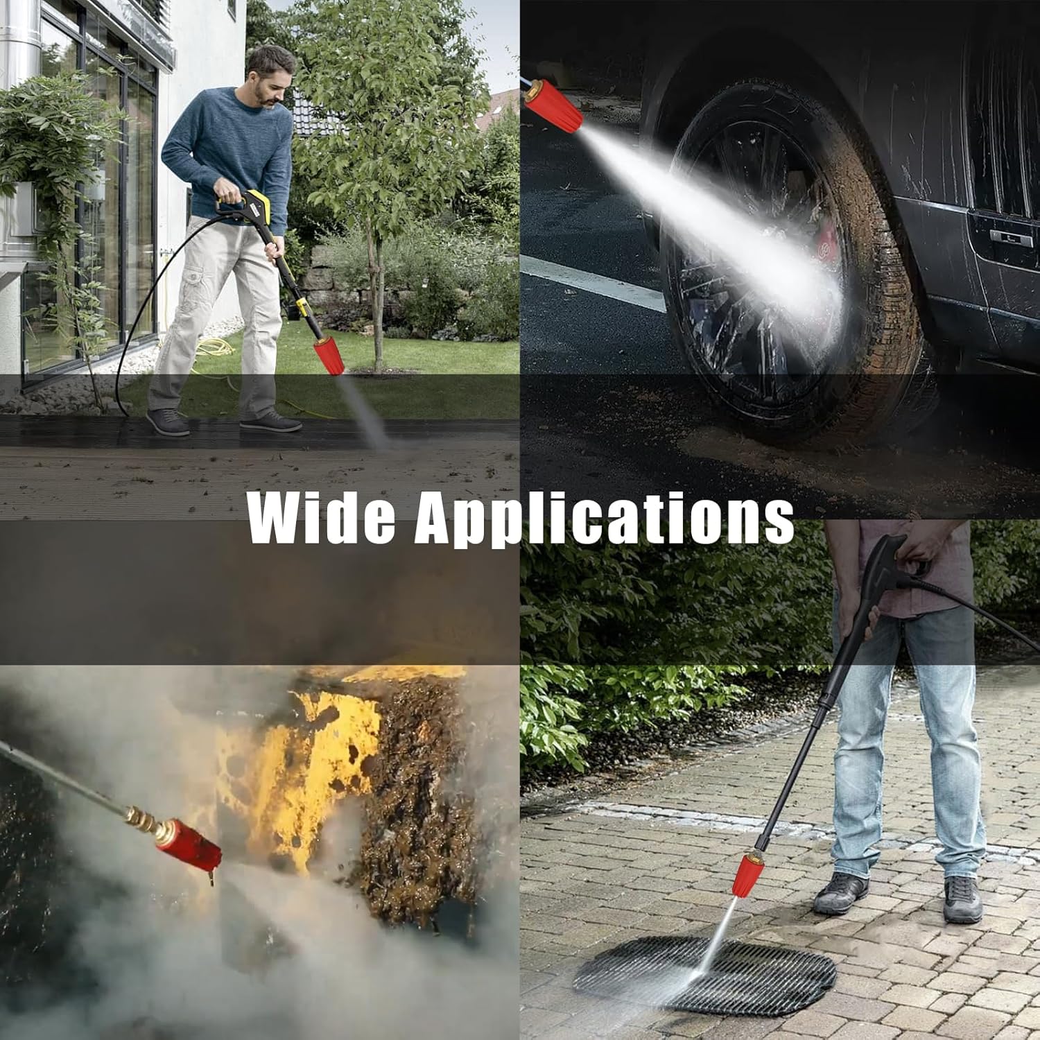 4.0 GPM 4.0 Orifice 2600-5100 PSI 360° Rotating nozzles Pressure Washer Turbo Nozzle plug with Quick Connect 1/4"