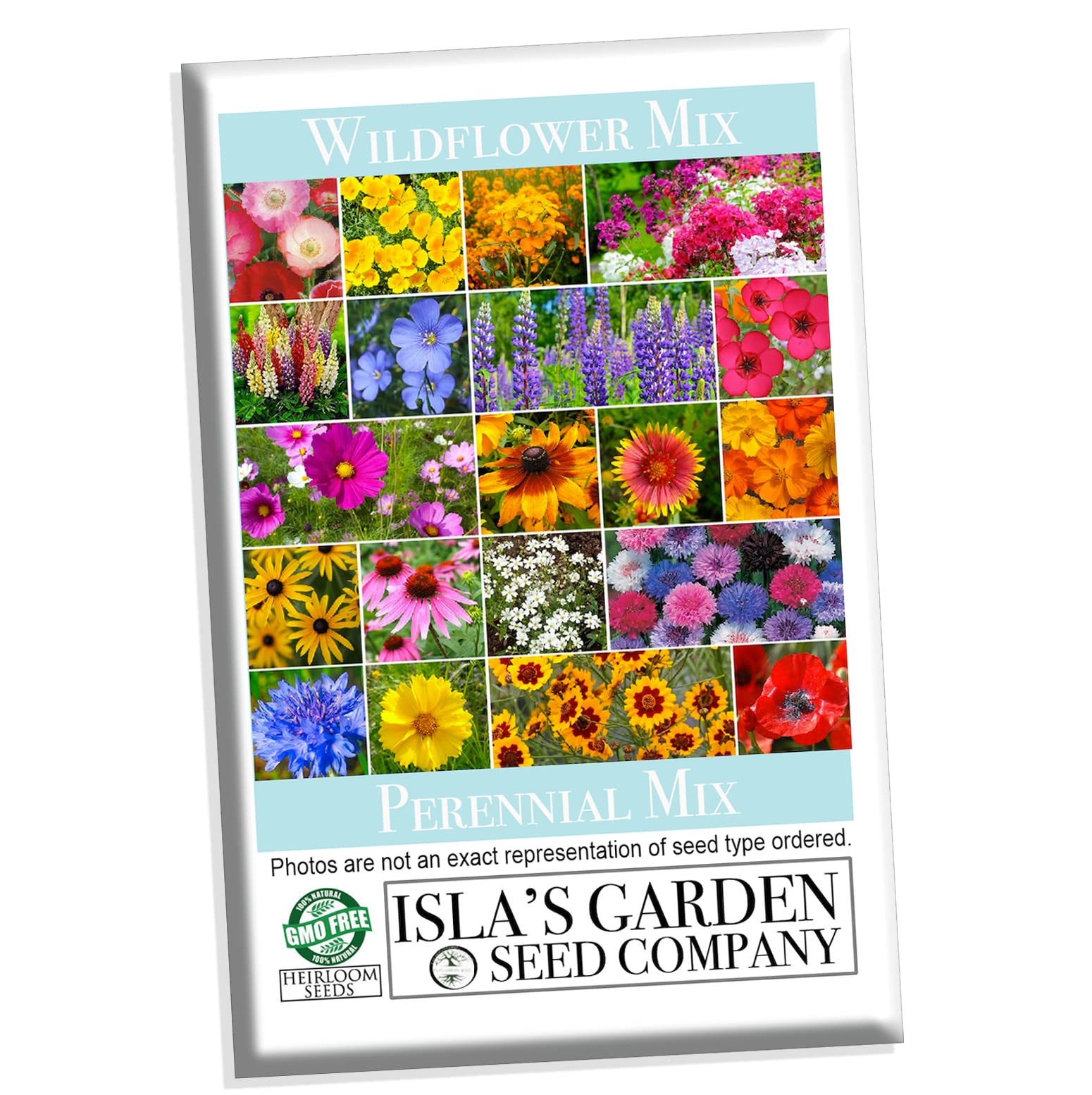 Perennial Wildflower Mix Seeds – 600+ Heirloom Non-GMO Seeds by Isla’s Garden Seeds, Blend of 17 Vibrant Perennial Varieties, Easy to Grow, Perfect for Pollinator Gardens & Natural Landscaping
