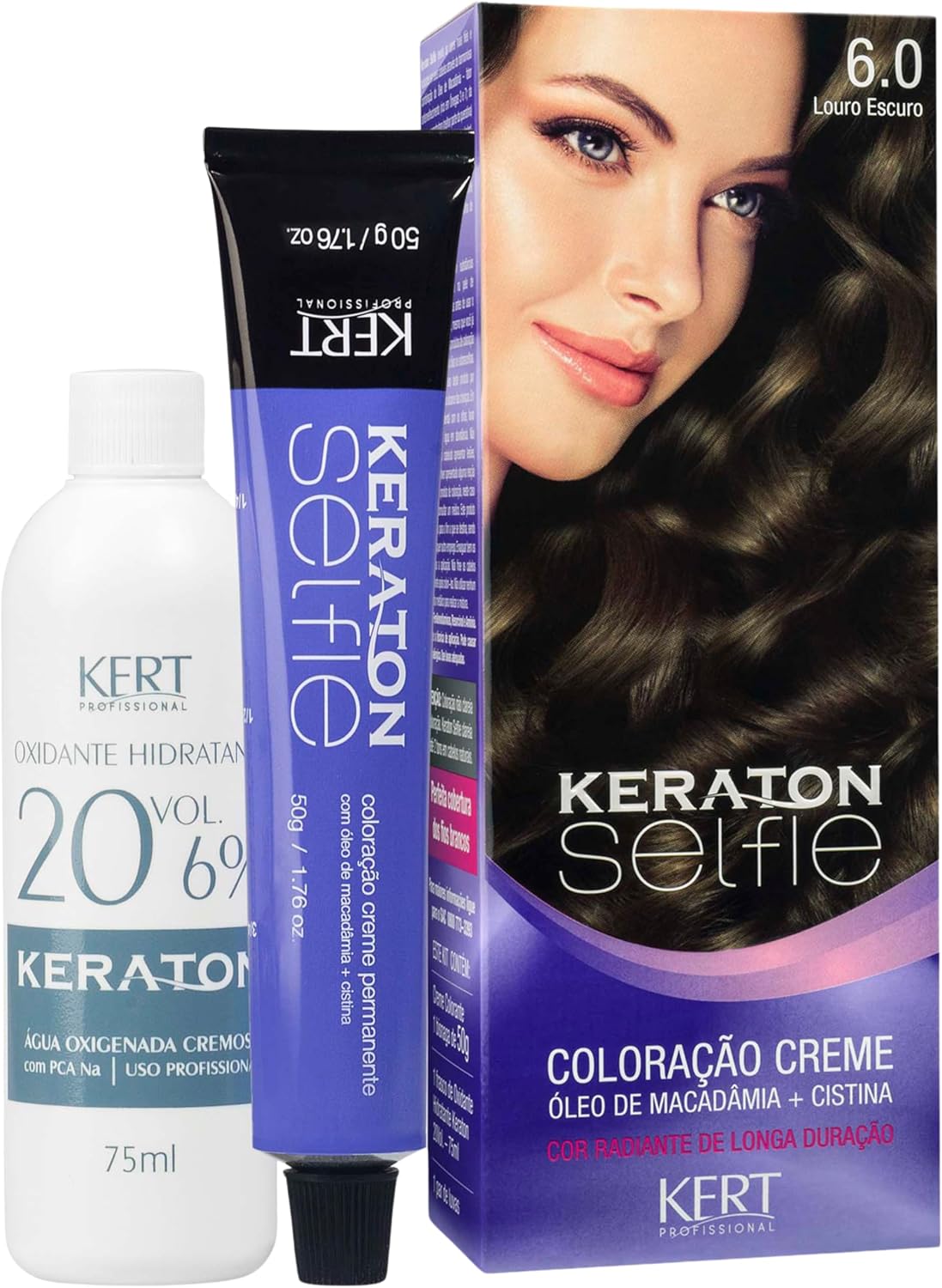 Keraton Coloração Permanente Em Creme Para Cabelos Com Cistina E Óleo ...