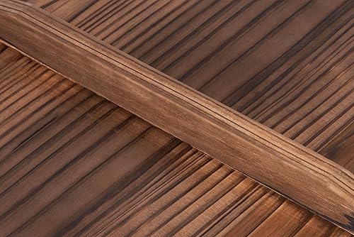 Miniatura 6 de Craft Wok Wok de 14 pulgadas con tapa de madera, wok tradicional martillado a mano de acero al carbono con tapa, fondo redondo con asas de madera,