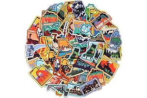 Qilery US State Stickers, 100PCS Travel Map State Flag Vinyl Decals