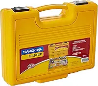Tramontina 43610022, Maleta Soquetes Sextavado e Acessórios Encaixe 1/2, 22 Peças em Aço, Amarelo