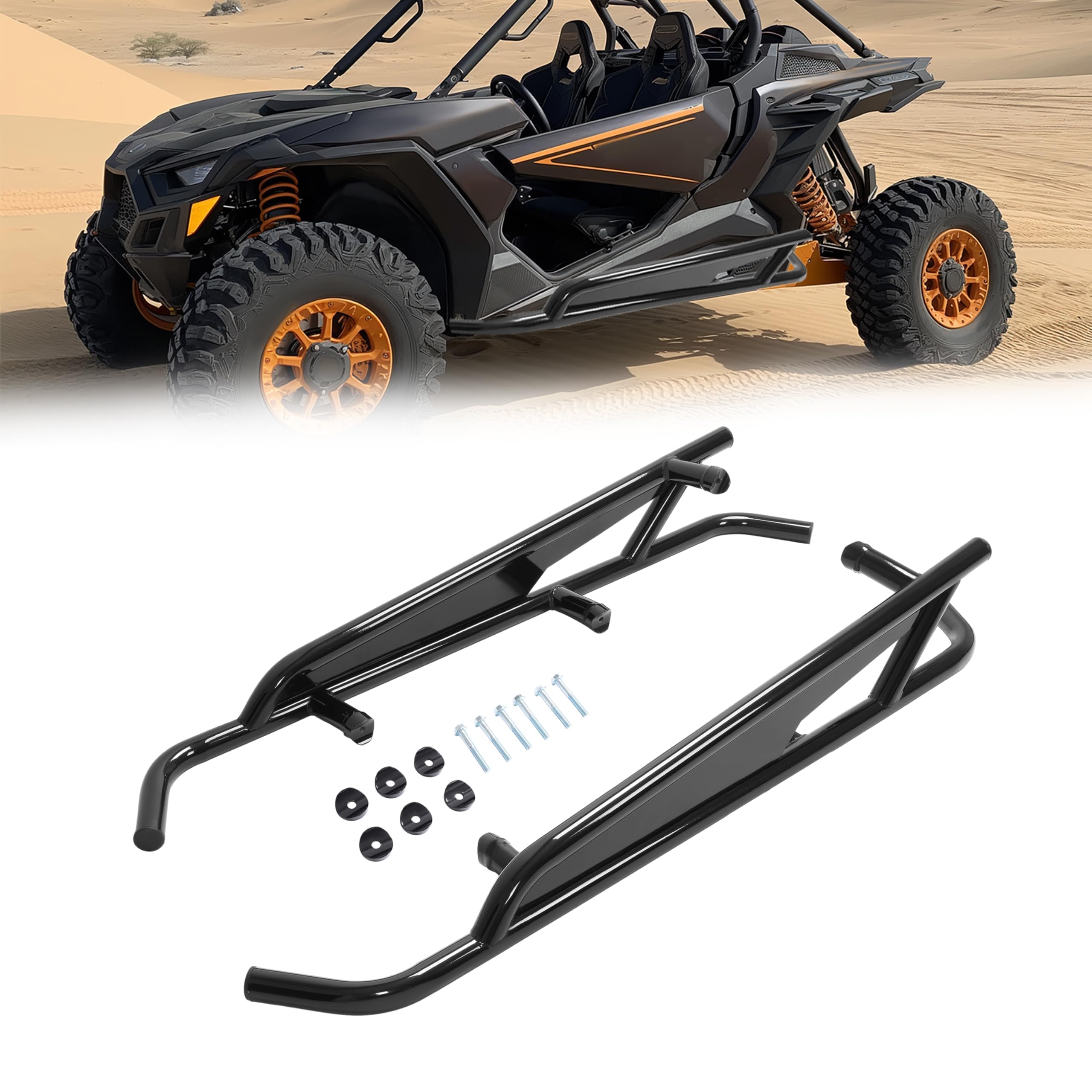 Kojem Rock Sliders Side Nerf Bars Compatible with Can Am Maverick X3 / Turbo/R 2-Doors 2017-2025 Replacment for 715003438 715002963 Brush Guard Bumper
