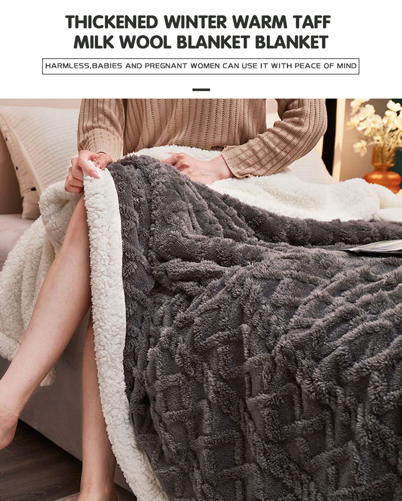 Mantas Sofa, Manta Sherpa Cama, Manta Cubre Sofa Invierno Reversible, Mantas Polar de Sherpa Multiuso, Suave Manta Sofa Invierno, Manta Borreguito para Sofa y Sobrecama,Gris,180X200cm 2kg
