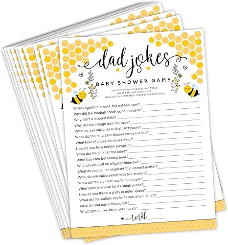 Your Main Event Prints Paquete de 50 juegos para baby shower, divertido juego de bromas para papá, ideal para baby shower, baby shower, baby