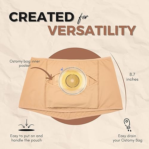 Miniatura 5 de SIIL Fundas para bolsas de ostomía para mujer - Envoltura de ostomía  Discretas  Secado rápido  Soporte para colostomía, ileostomía Urostomía -