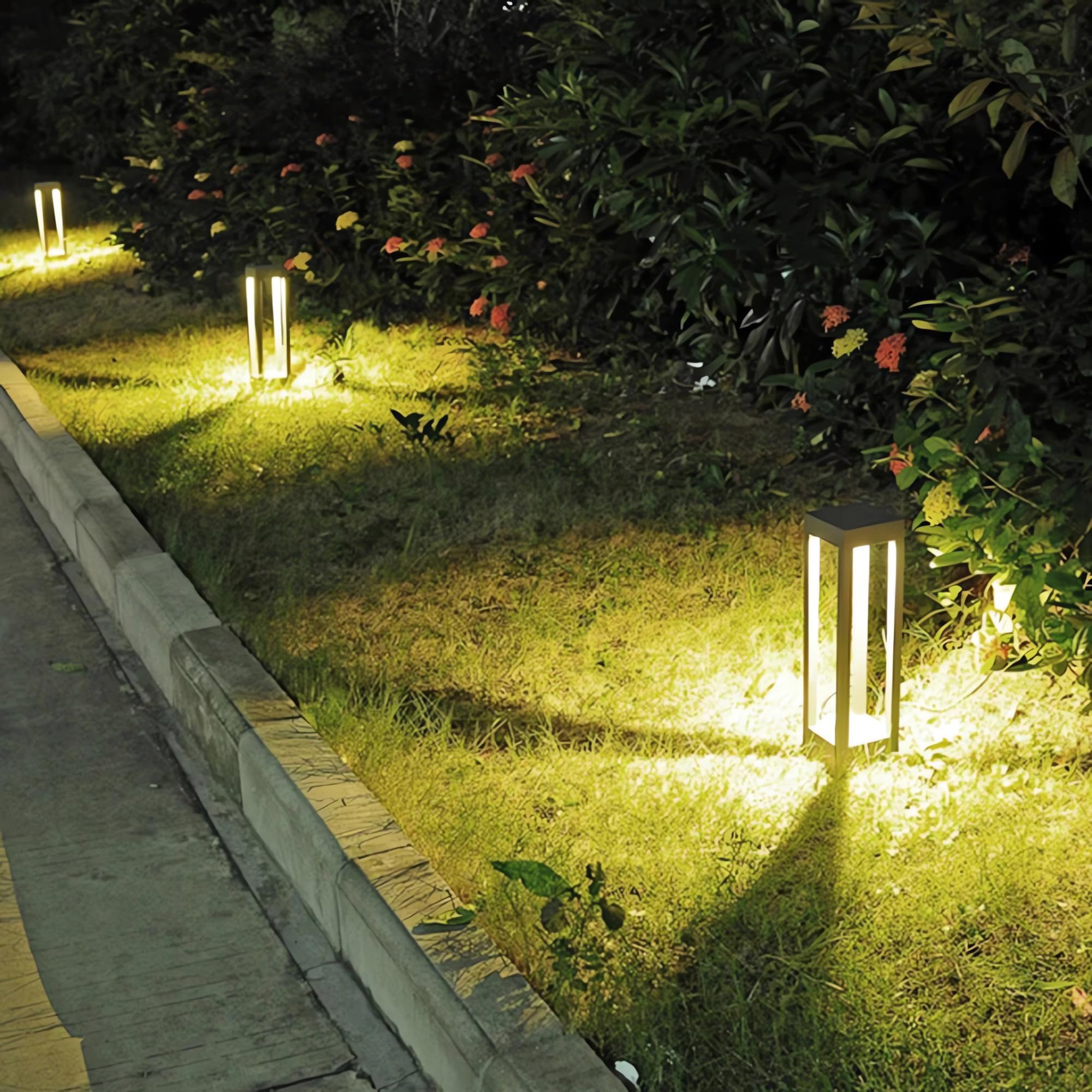 Pageone LED Wegeleuchten Außen 10W, 40CM Wegbeleuchtung Aussen Schwarz | Pollerleuchte Standleuchte Außen für Garten, Wasserdicht Gartenleuchte IP54, Aluminium, Warmes Licht 3000K (40cm)
