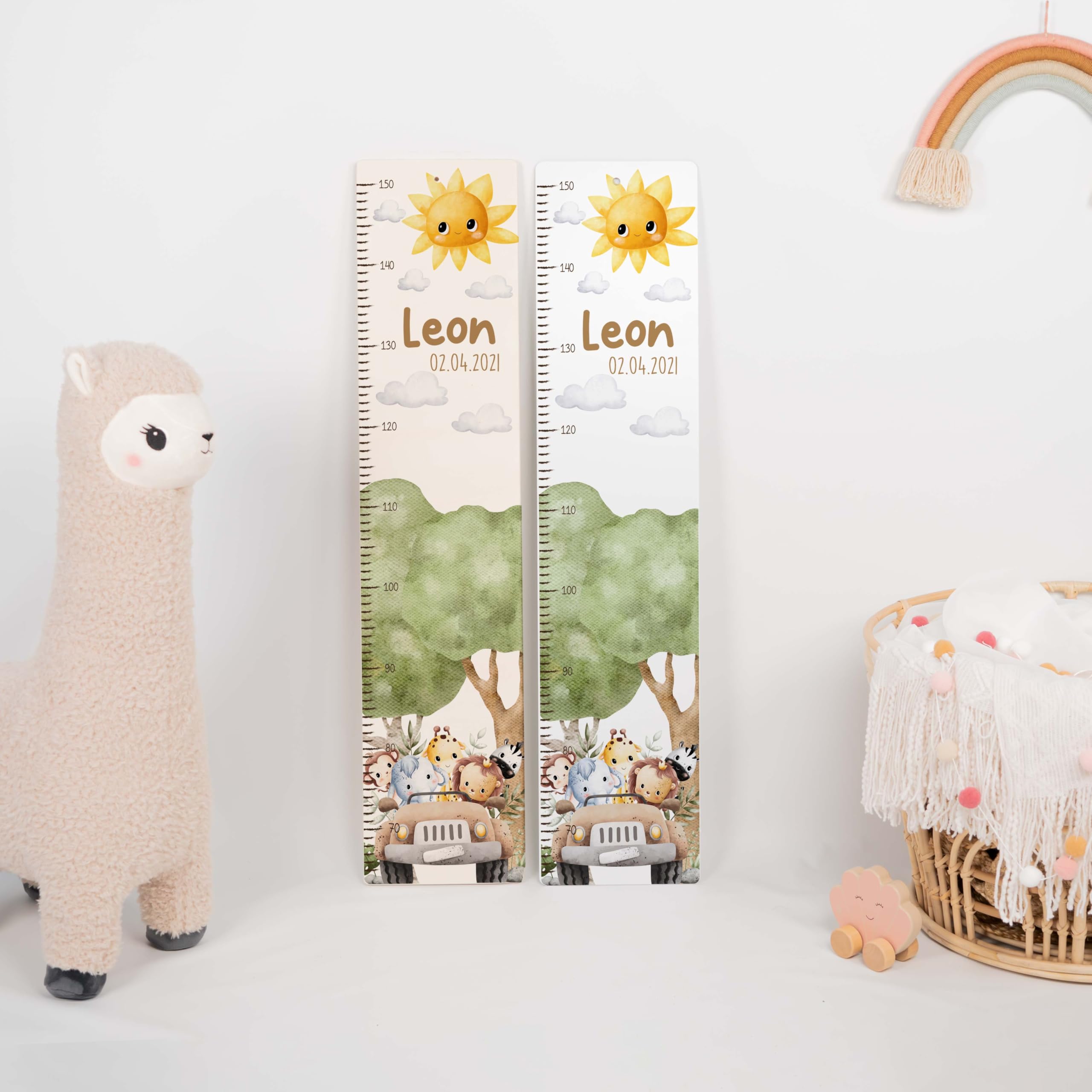 Messlatte für Kinder personalisiert - Kindermesslatte mit Namen, Wachstumsmesser für Kinderzimmer, Langlebig & Sicher, 70-140 cm