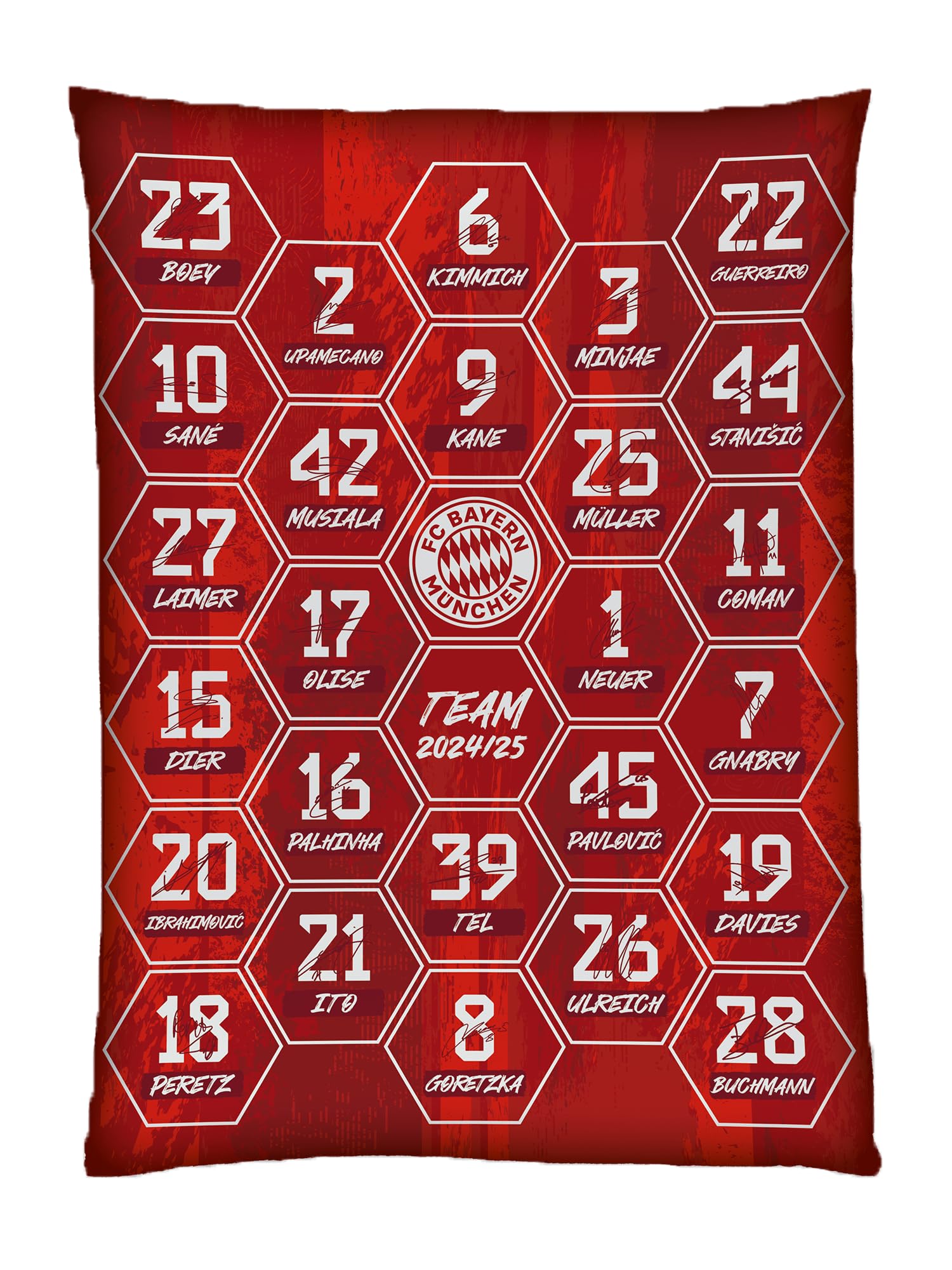 FC Bayern München I Biancheria da letto Signature 2024-25 I Rosso I 135 x 200 cm I tifosi di calcio I Bundesliga