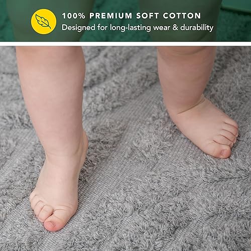 Miniatura 7 de Tapete de baño bohemio de 2 x 3 pies, antideslizante con borlas, diseño bohemio moderno, lavable a máquina, tapete de baño 100% algodón para tapete