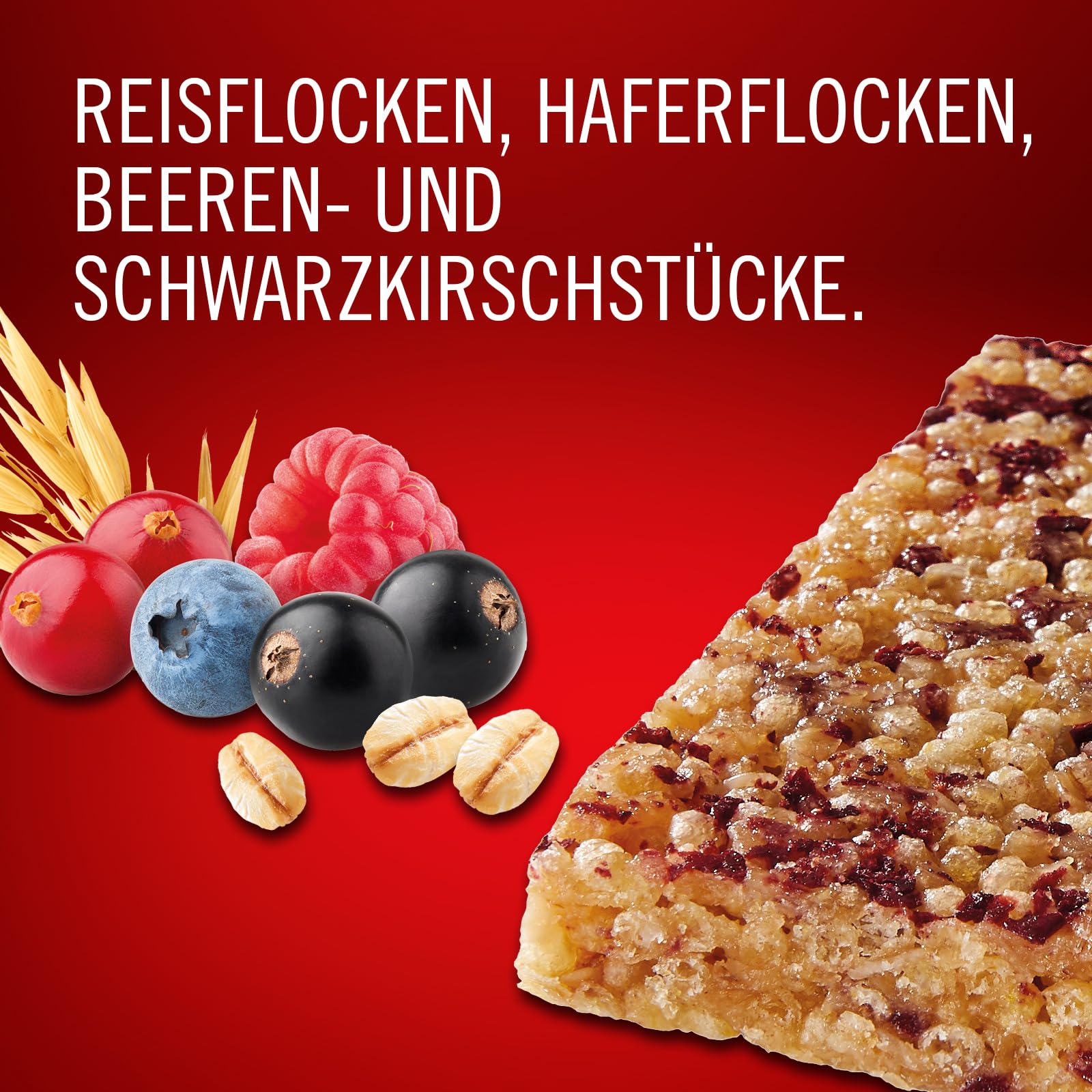Enervit Competition Bar Red Fruits – Energieriegel mit 22 g Kohlenhydrate, innovative Formel für intensive Aktivitäten, Vegan, Glutenfrei, Geschmack roter Früchte, 12 Riegel à 30 g