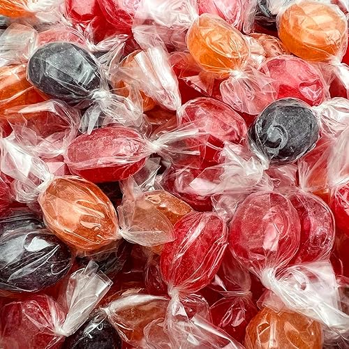 Fruit Drops Hard Candy - Paquete a granel de 2 libras (alrededor de 180 unidades) - Sabores surtidos - Envueltos individualmente