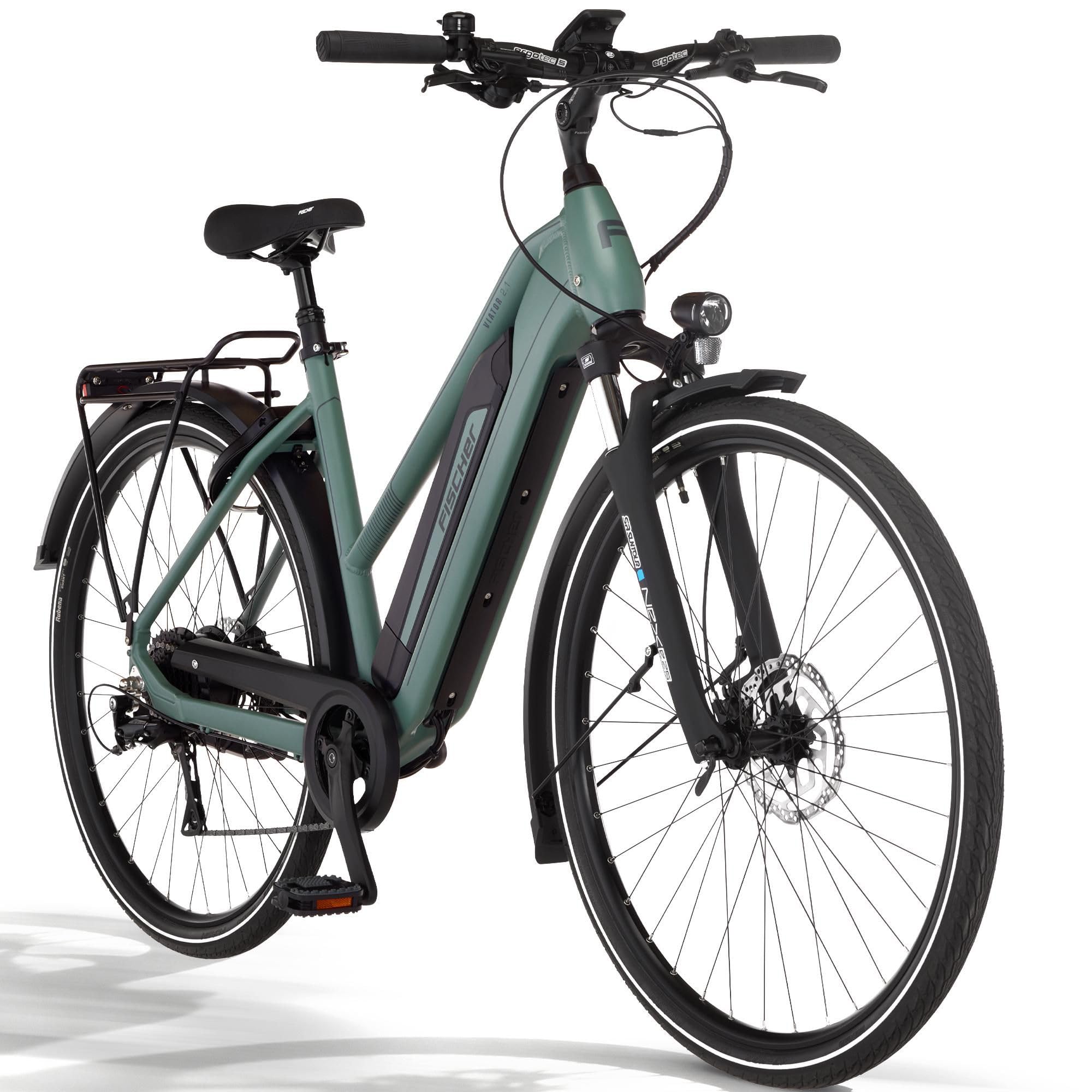 Fischer E-Bike Trekking VIATOR 2.1 Active, Elektrofahrrad für Damen und Herren, RH 45, 459Wh, Heckmotor 50Nm, 48V