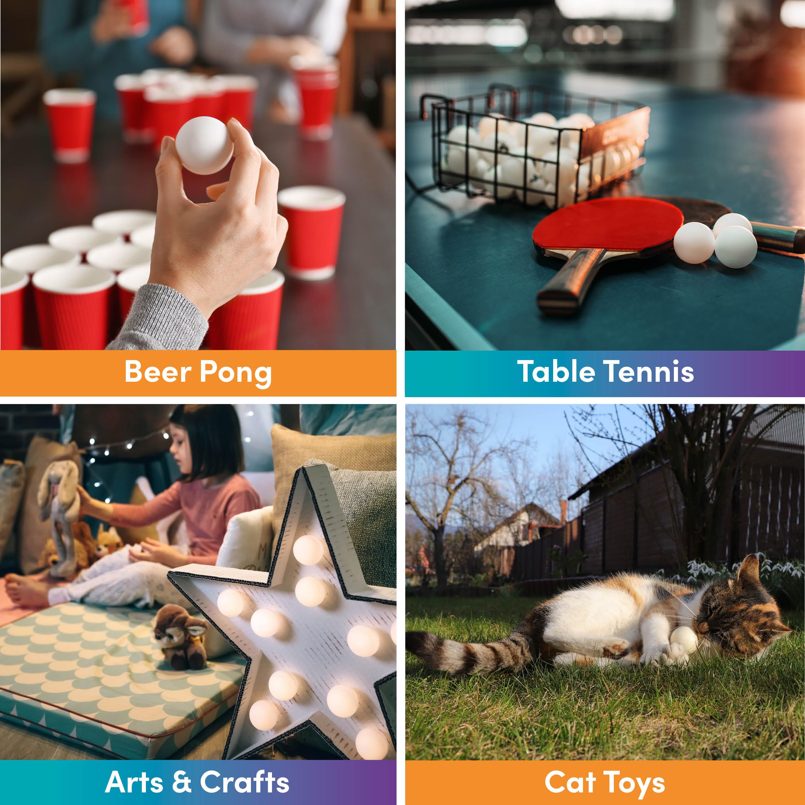 50 Palline Da Ping Pong The Twiddlers - Per Beer Pong, Tombola, Feste E Decorazioni - Foto 11