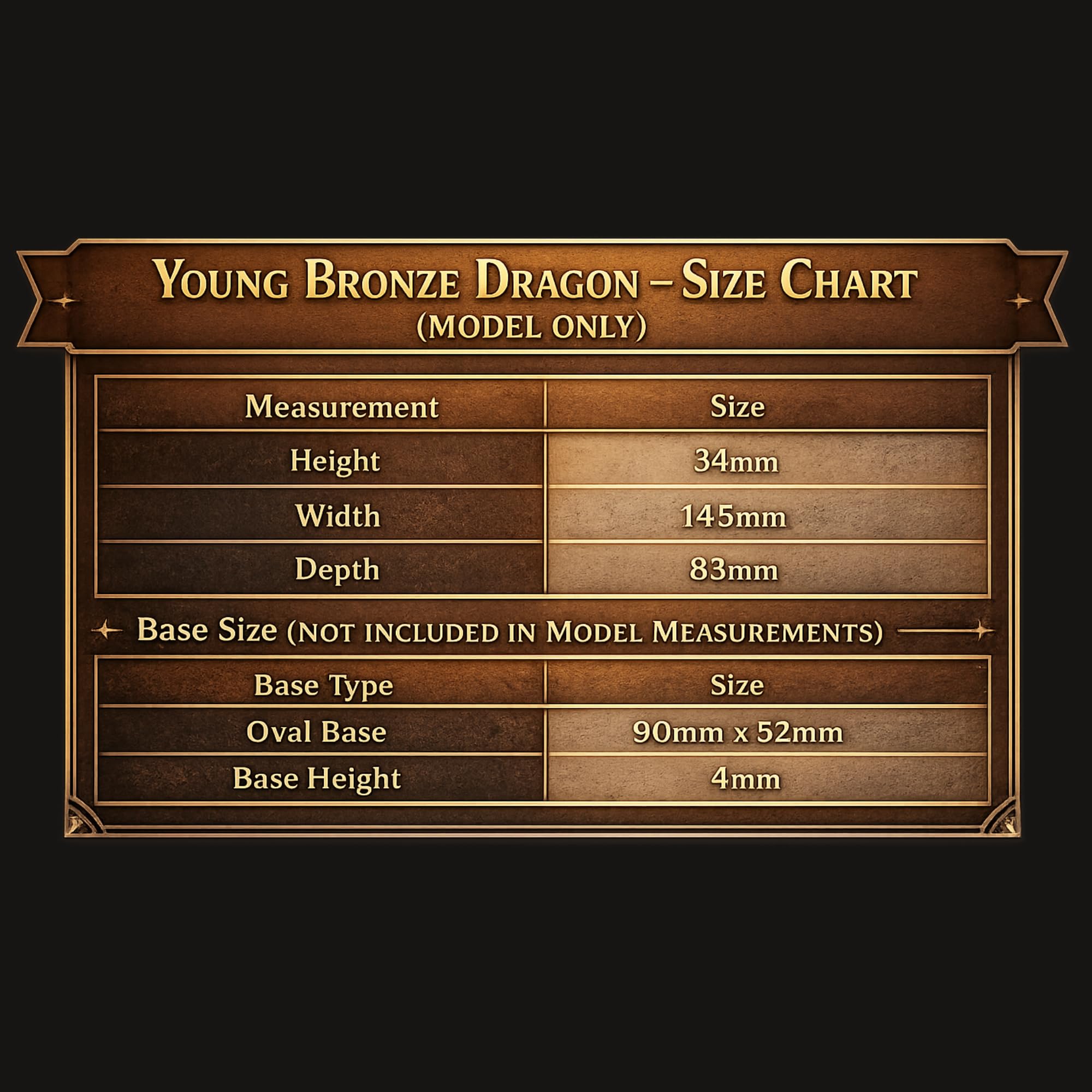 Young Bronze Dragon Miniature - 1 Large Dragon Model for Tabletop RPG Encounters, Grey, 15cm - Image 2