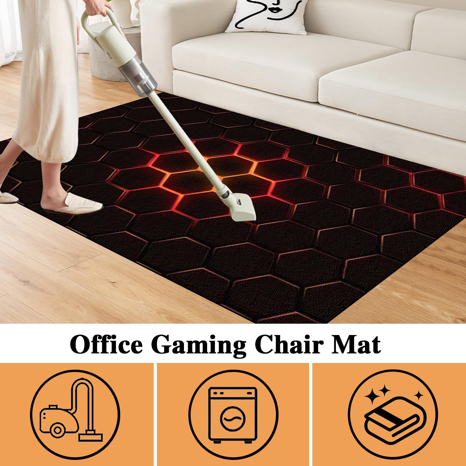 Bürostuhl Unterlage Gaming Teppich Stuhlunterlage 80 x 120 cmBodenschutzmatte für Hartböden & Teppich Bürostuhl Matte Kratzfest Bodenmatte rutschfest Bürostuhlunterlage Gamer Computerstuhl Teppiche