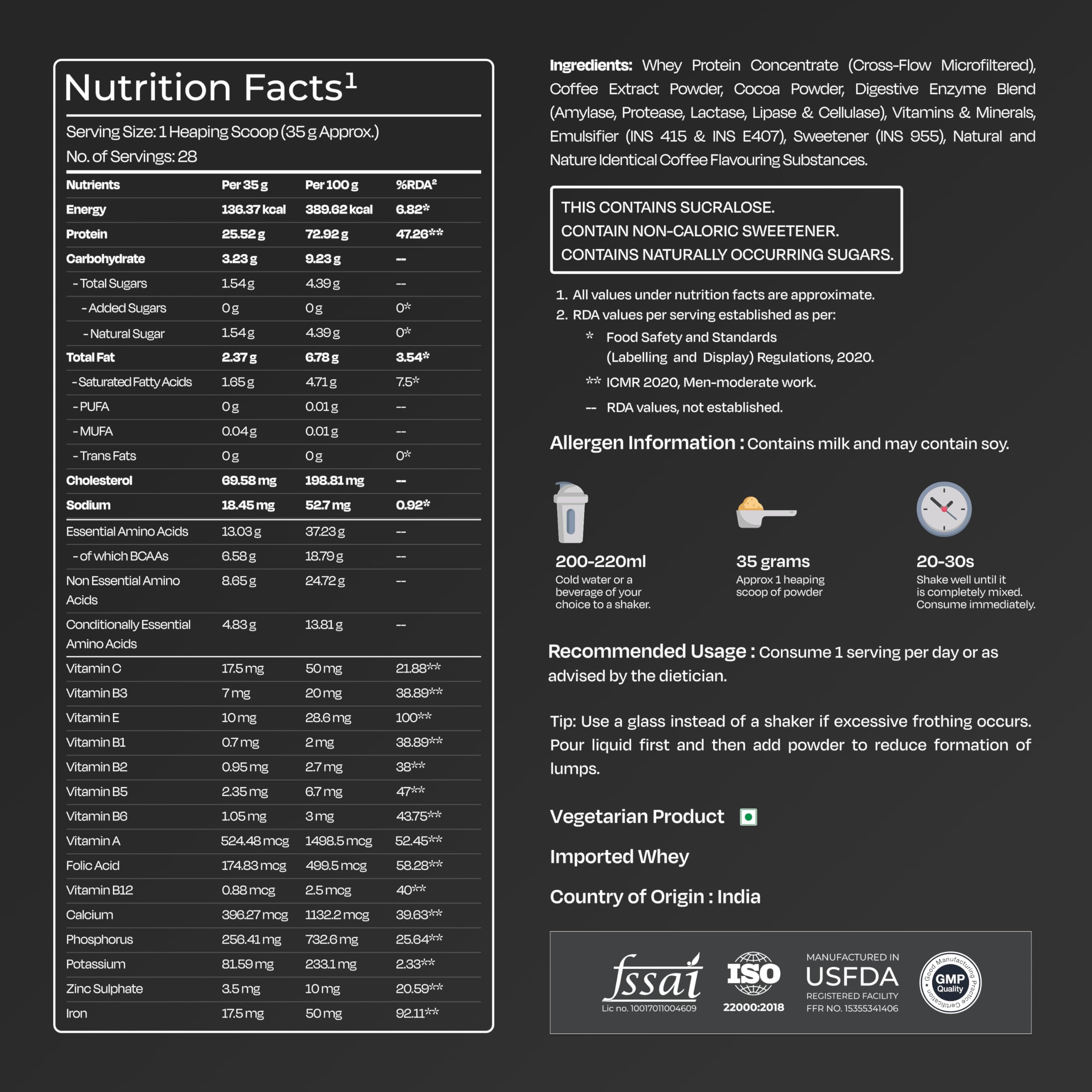 Nutrabay Gold Whey Protein Concentrate with Digestive Enzymes & Vitamin Minerals 25g Protein – Muscle Support & Recovery – 1kg, Cold Coffee | Trustified Certified Authentic 4