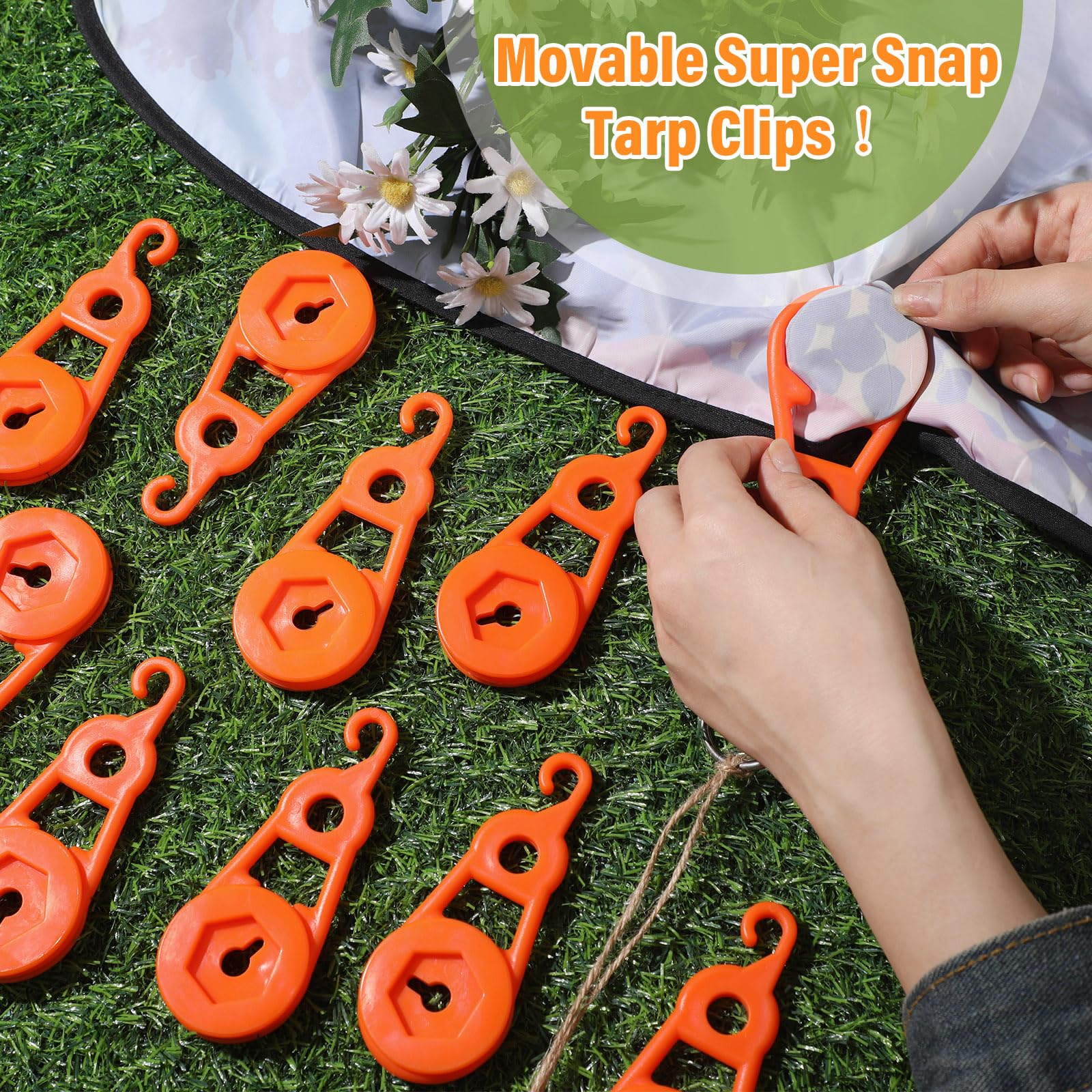 20 Pack Heavy Duty Tarp Clips Reusable Lock Grip Awning Tent Clamps with Screw