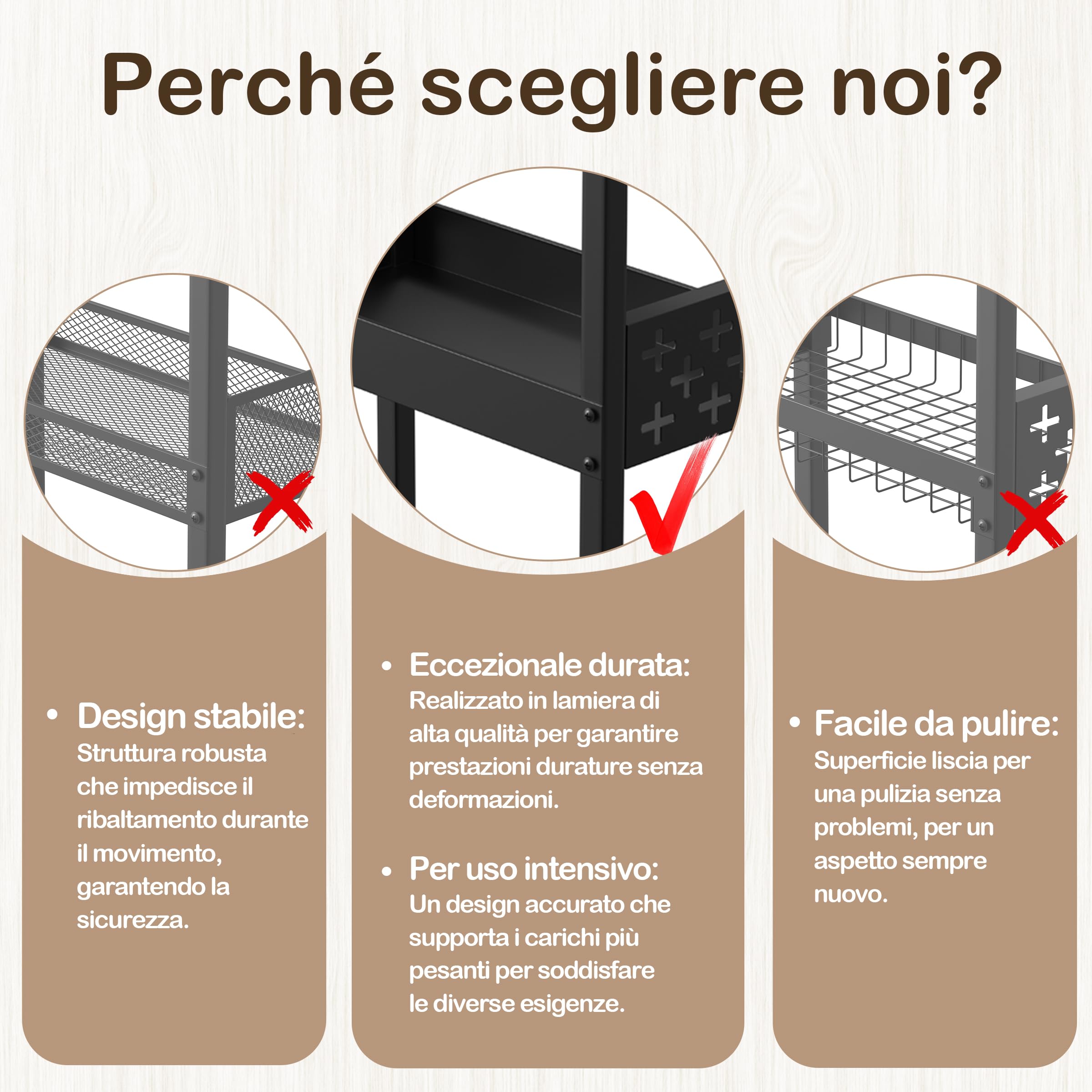 UMDONX Carrello con Ruote Portatutto Stretto a 4 Livelli in Metallo,Nero | Carrello da Cucina con Piano di Lavoro,Ripiano a Nicchia su Rotelle per Piccoli Ambienti,Soggiorno,Studio,Bagno
