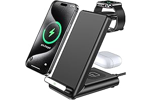 3 in 1 Wireless Charging Stand, with Adapter Fast Charger for iPhone AirPods Pro Watch