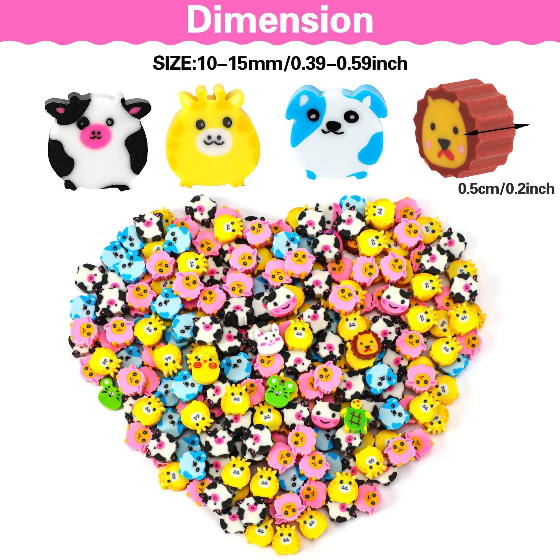 150 Gommes Mignonnes Pâques - Mini Gommes Animaux Œufs Lapins Pour Enfants, Cadeaux Fête École