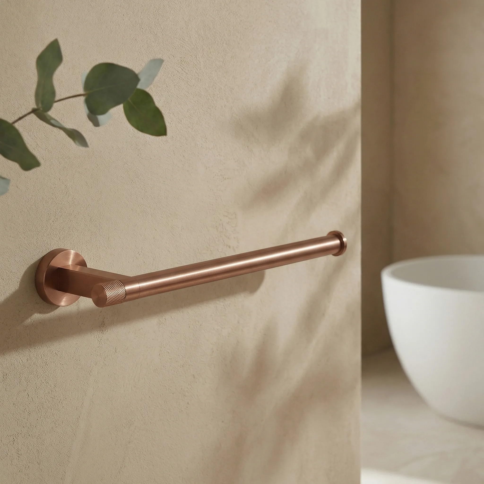 Rea - Portasciugamano da bagno 39106 ORI - Metallo - Rame Spazzolato - 8 x 28 x 3,5 cm