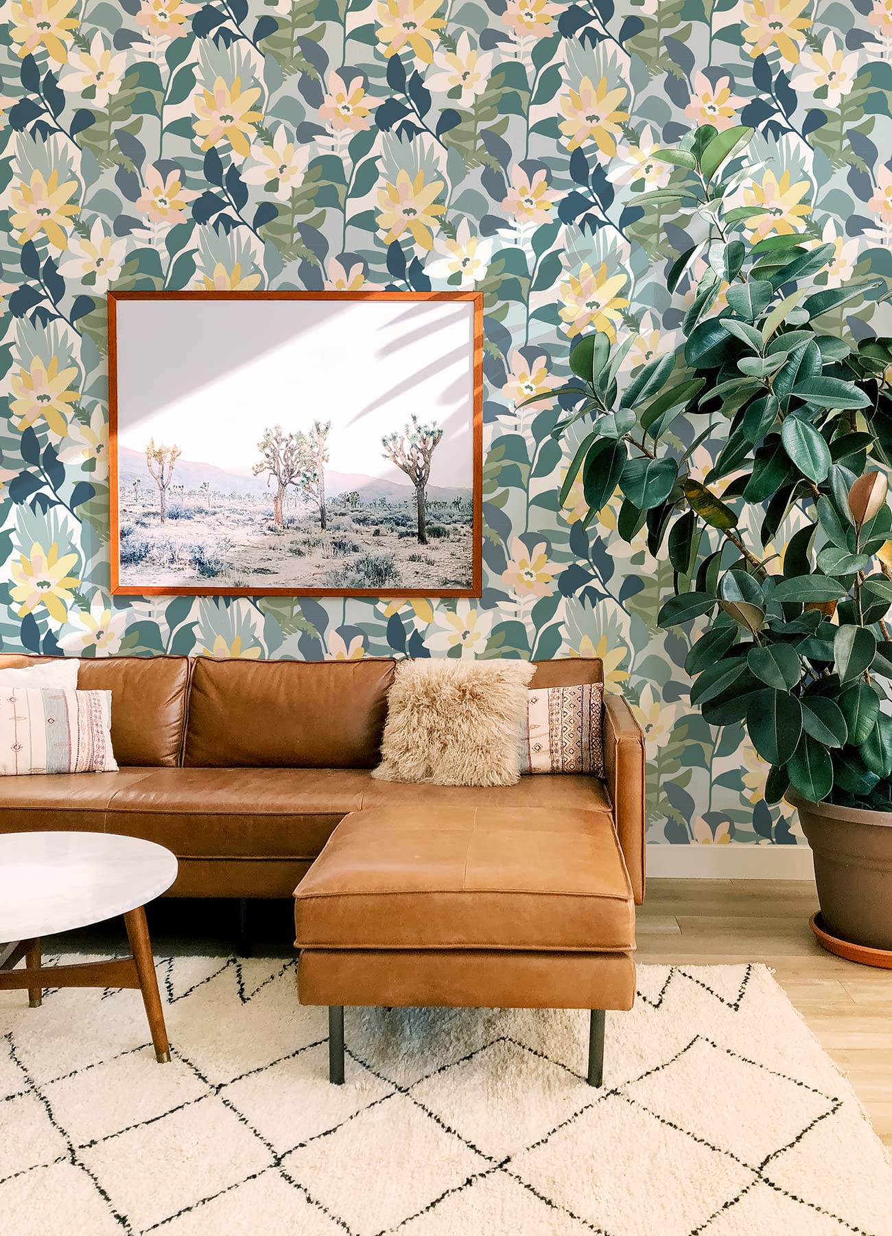 koko♡ 4014-26456 Koko Turquoise Blue Floral Botanical Wallpaper