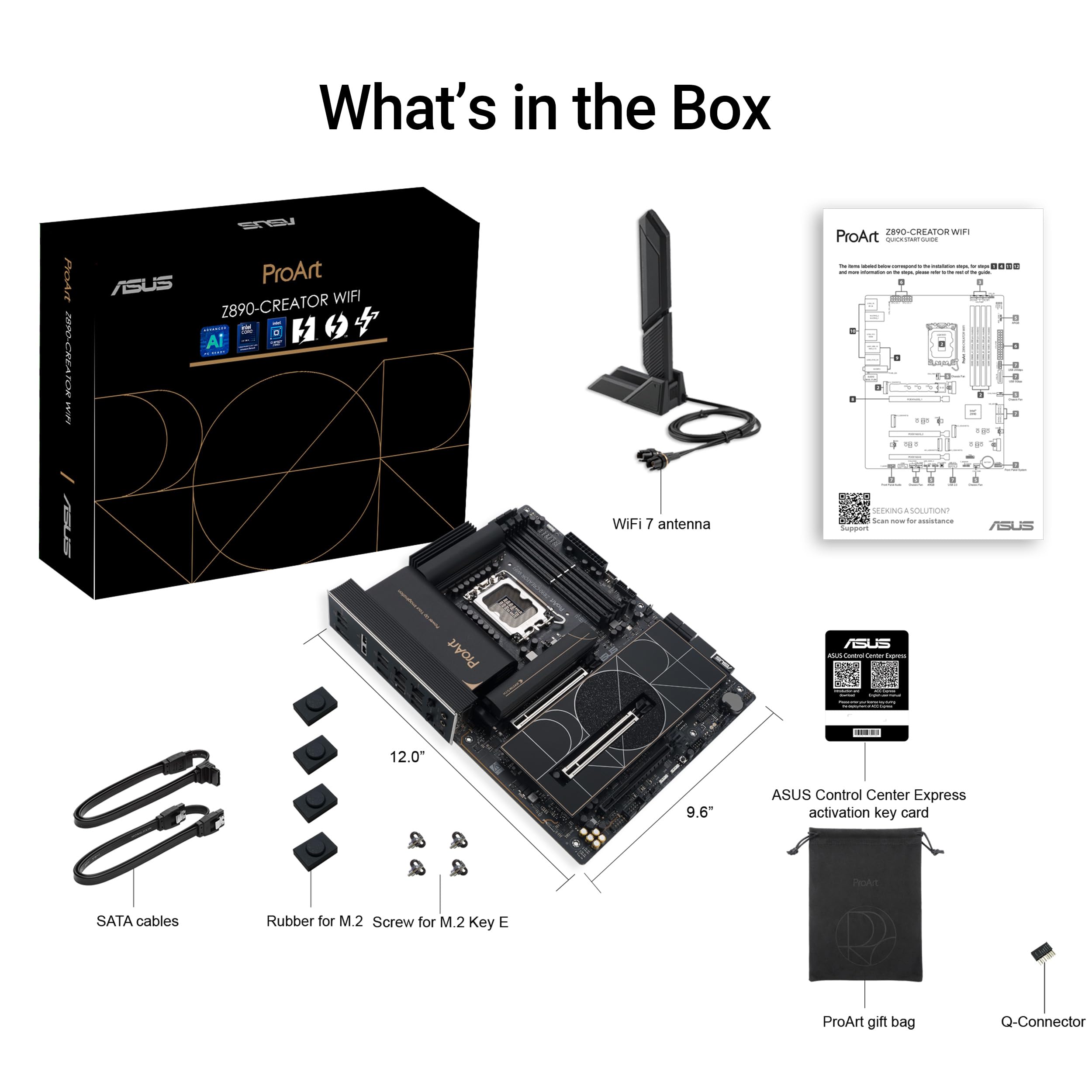 ASUS ProArt Z890-CREATOR WIFI Z890 LGA 1851 ATX Motherboard, Intel® Core™ Ultra Processor Series 2 Ready, 16+2+1+2 stages, PCIe® 5.0, DDR5, Thunderbolt™ 5 Type-C®, 10+2.5 Gb LAN, WiFi 7, 5x M.2, AI OC - Image 6