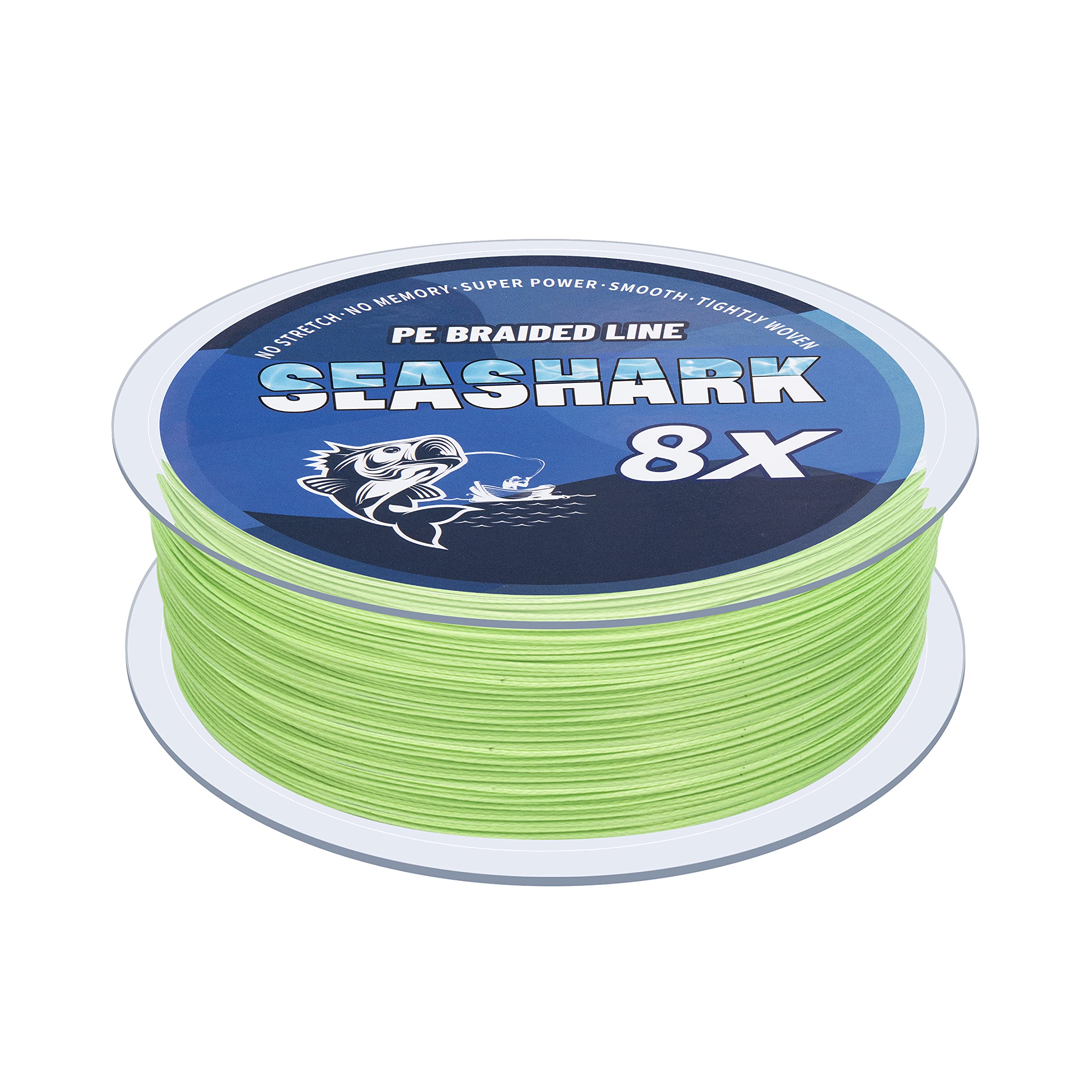 Seashark Braided Fishing Line Color Never Fade 8 Strands Super Strong PE Fishing Line Abrasion Resistant Fishing Wire Zero Stretch Excellent Tensile Smooth Multiple Colors 6lb to 80lb