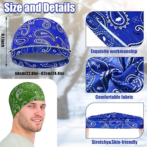 Miniatura 5 de Haysandy 6 piezas de gorro de calavera de enfriamiento para casco de motocicleta, forro para hombres y mujeres, gorro que absorbe el sudor, gorro