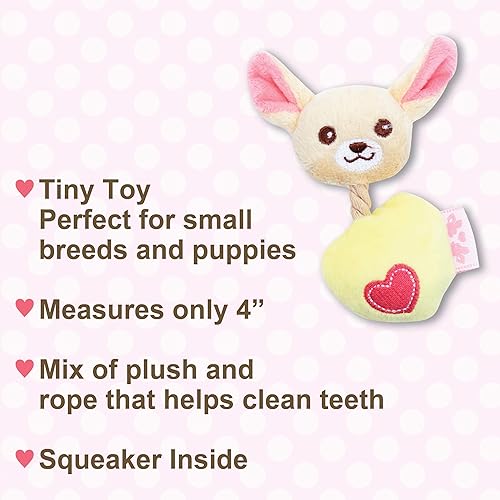 Miniatura 5 de PET LONDON Juguete de perro pequeño con personaje de Chihuahua, juguete chirriante de peluche para perro de raza de taza de té para chihuahua de