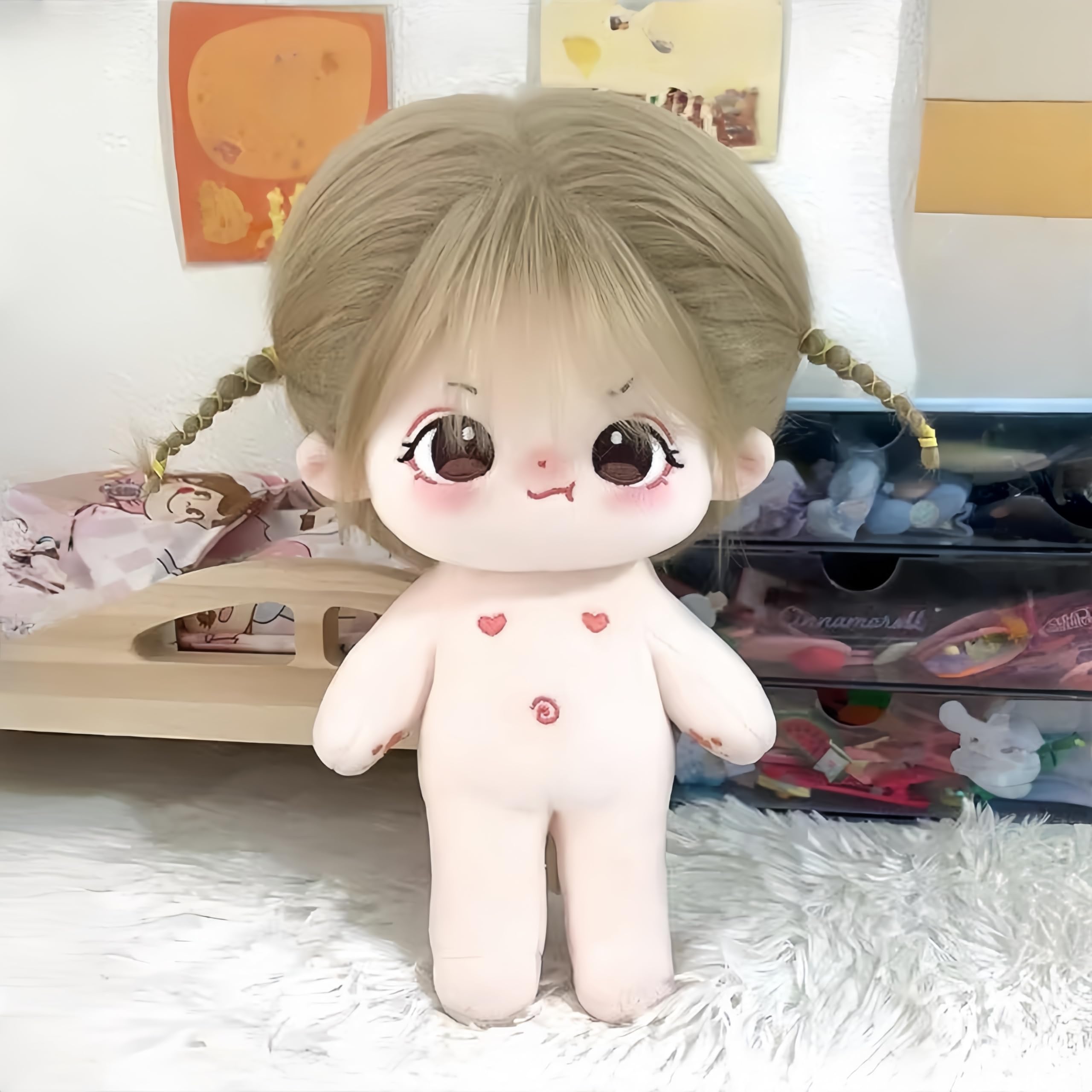 YHYQiFei 20cm plush doll with Skeleton,Cute Anime Cotton dolls,8 inch,Soft Stuffed Dress Up Doll,Collection Gift (G)